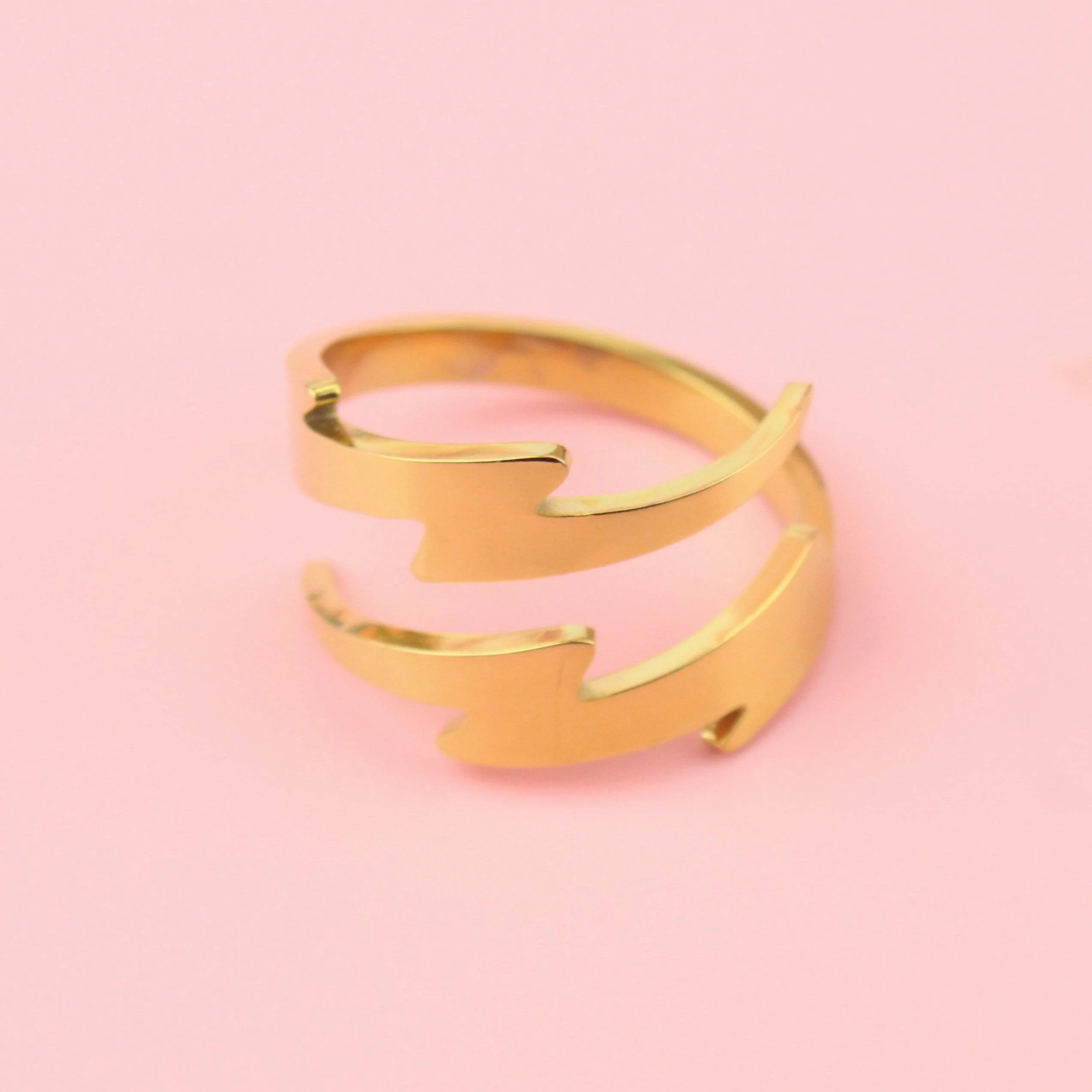Lightning Bolt Ring (Gold Plated)