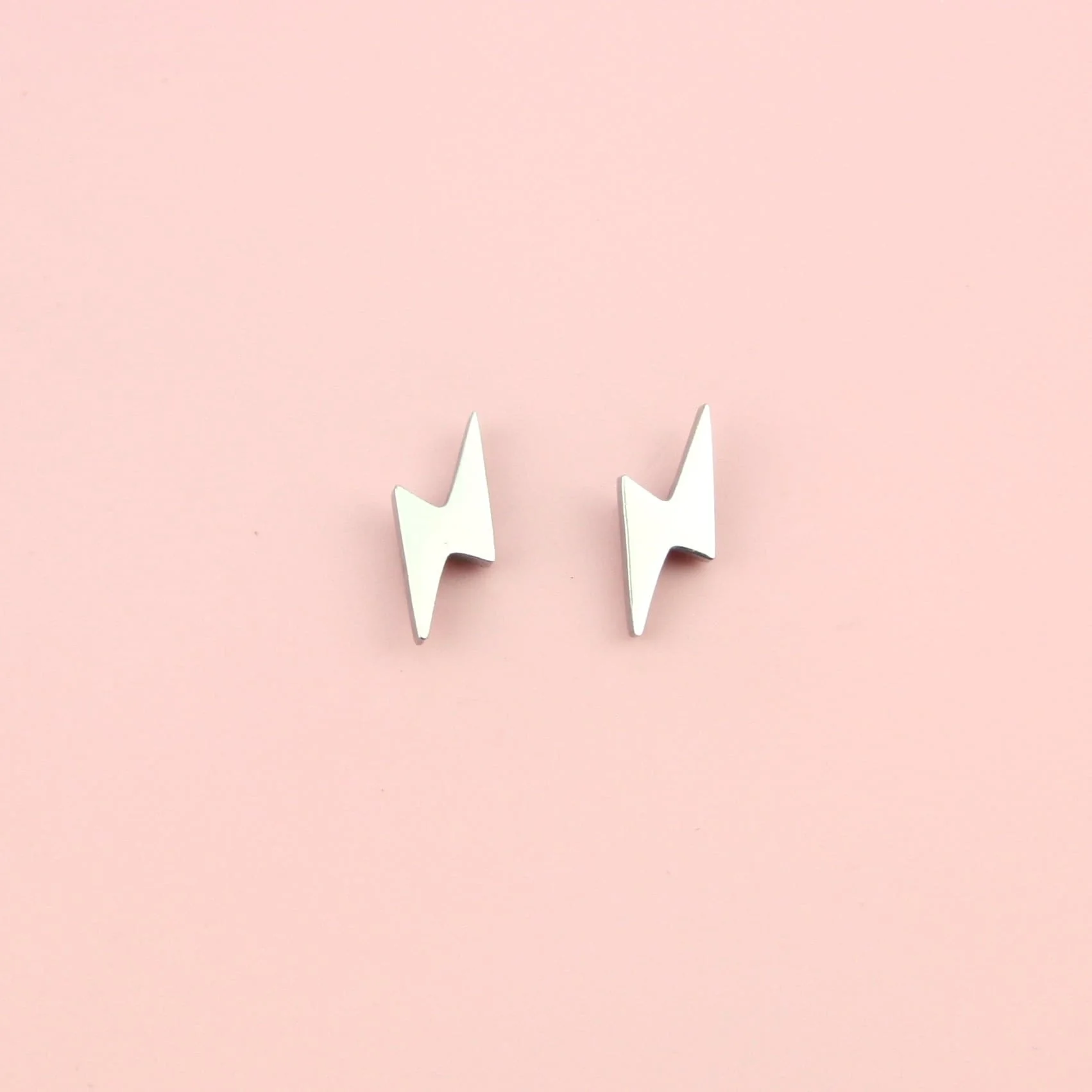 Lightning Stud Earrings (Stainless Steel) - Image 2