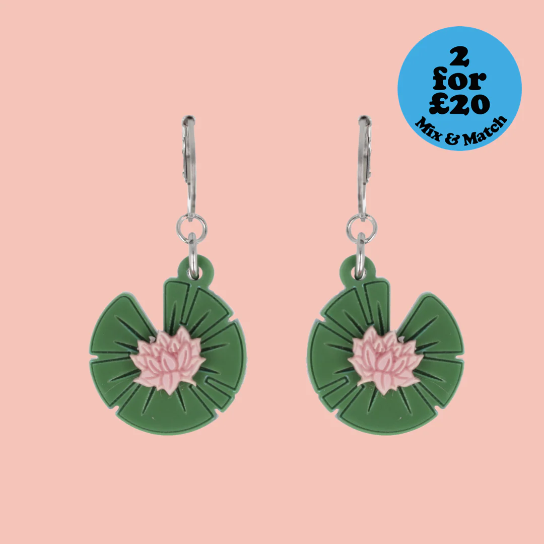 Lily Pad Huggie Hoop Earrings