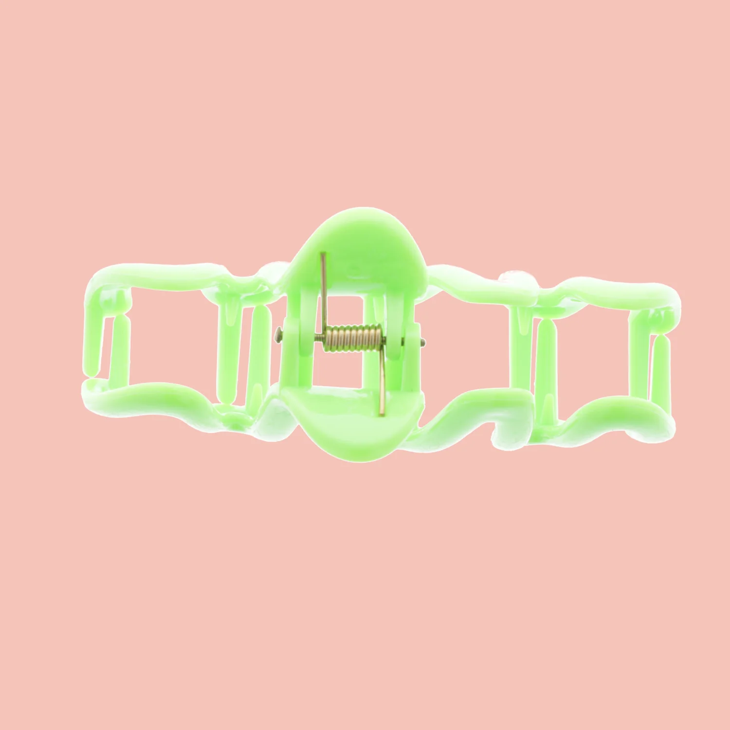 Lime Green Wavy Claw Clip - Image 2