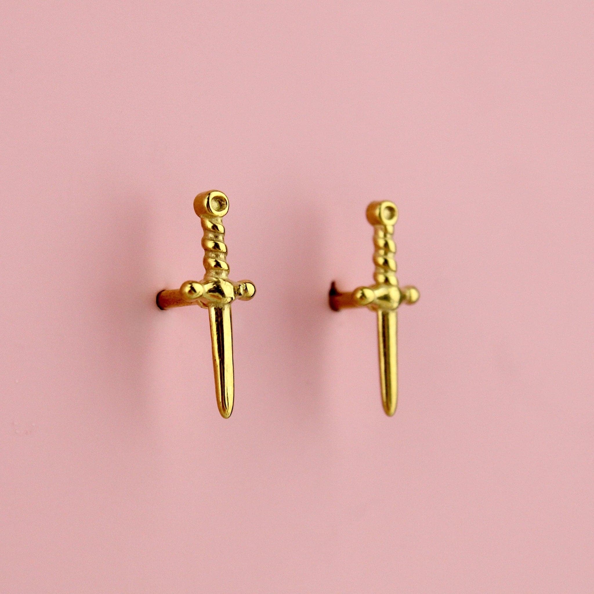 Looking Sharp Dagger Stud Earrings (Gold Plated)