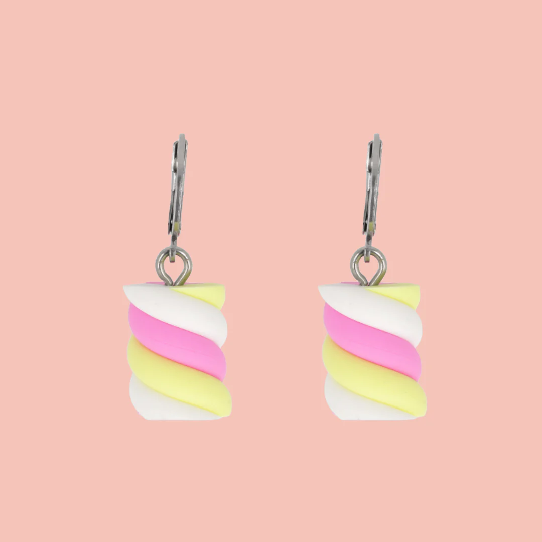 Marshmallow Huggie Hoop Earrings