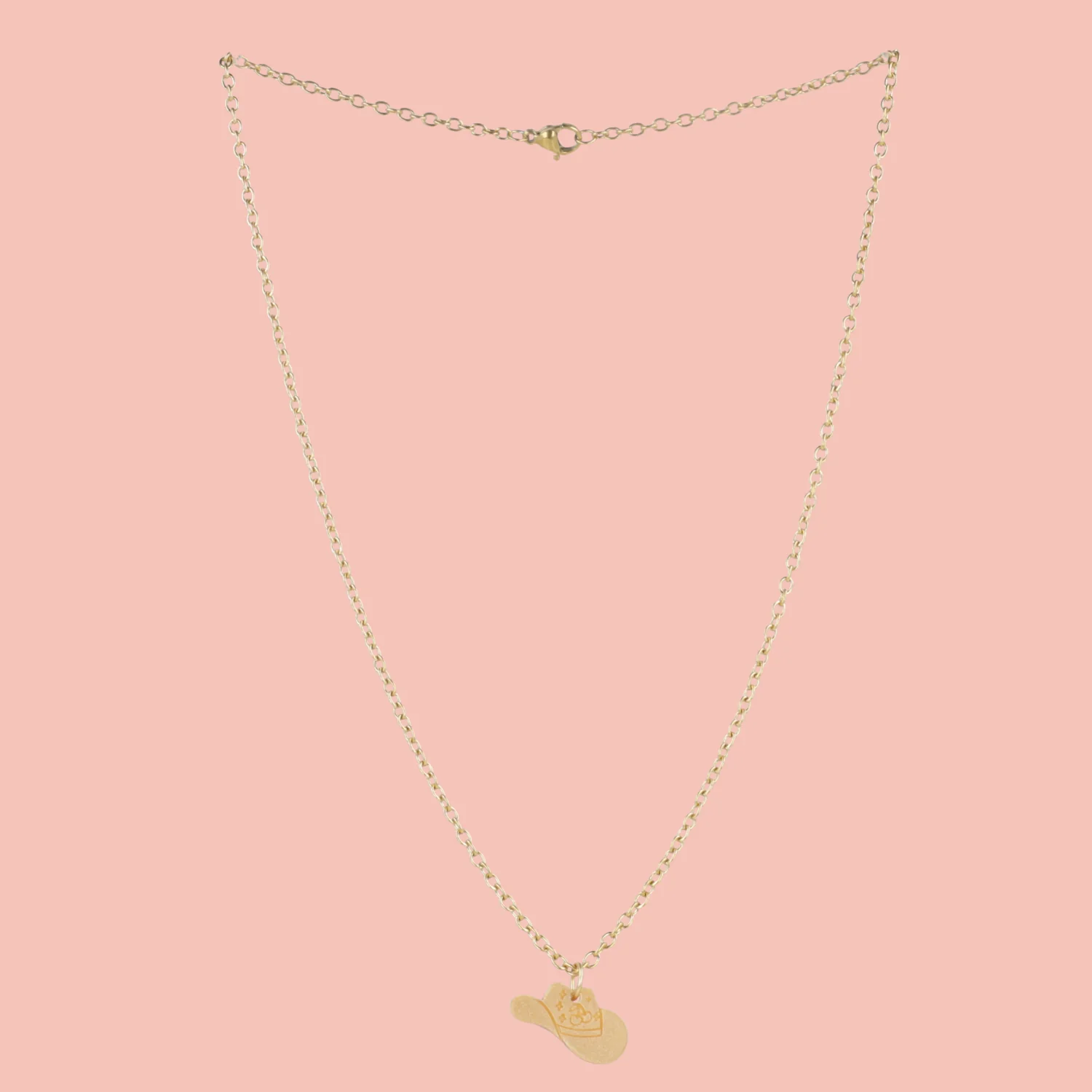 Mini Gold Cowboy Hat Necklace - Image 4