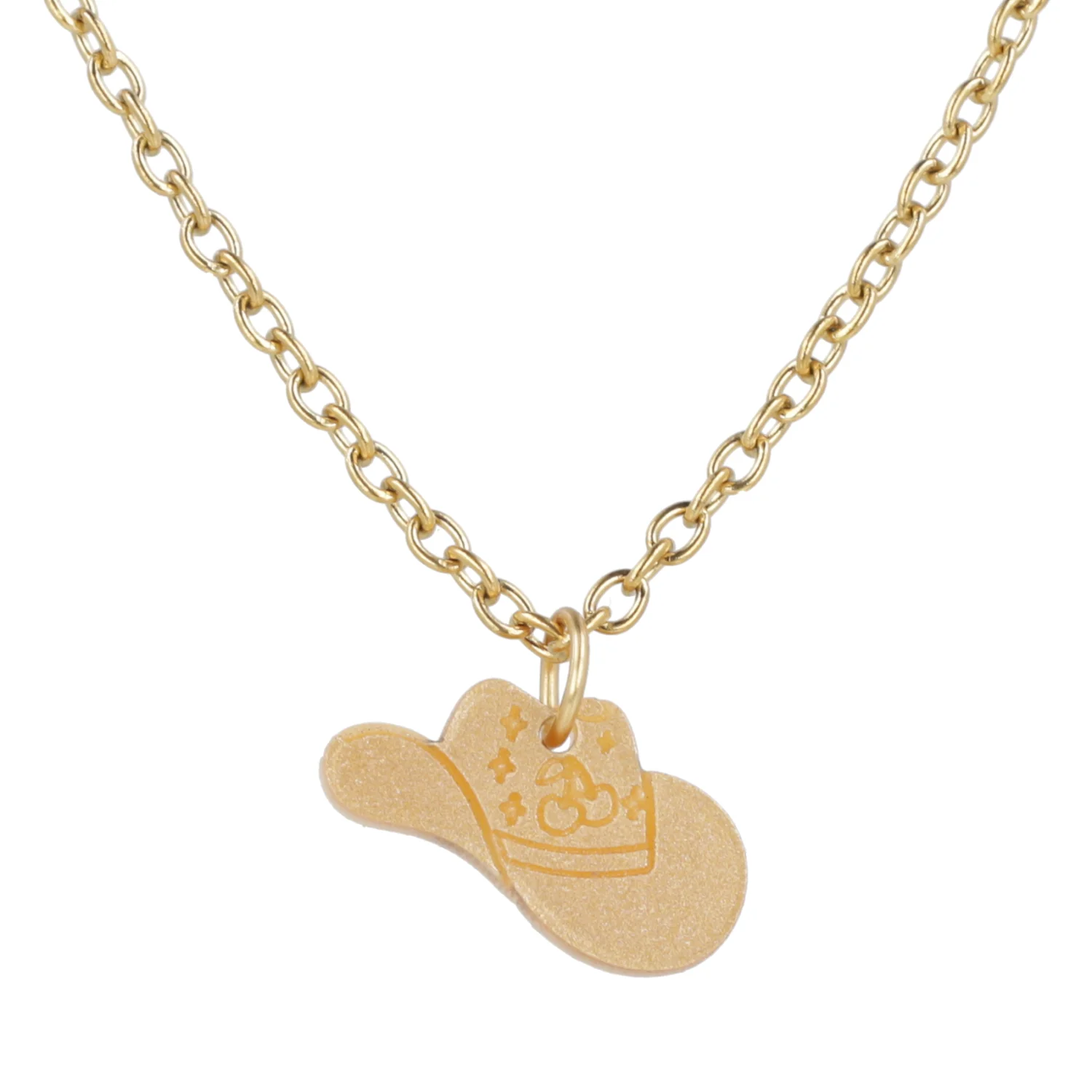 Mini Gold Cowboy Hat Necklace - Image 8