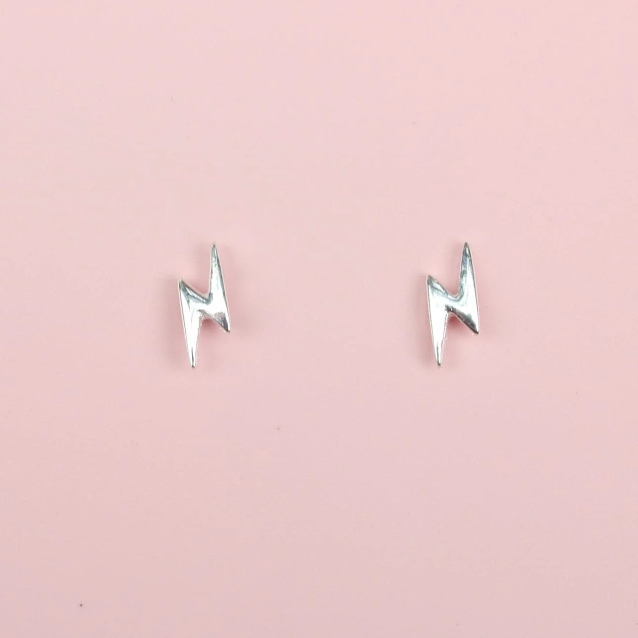 Mini Lightning Bolt Stud Earrings (Sterling Silver)