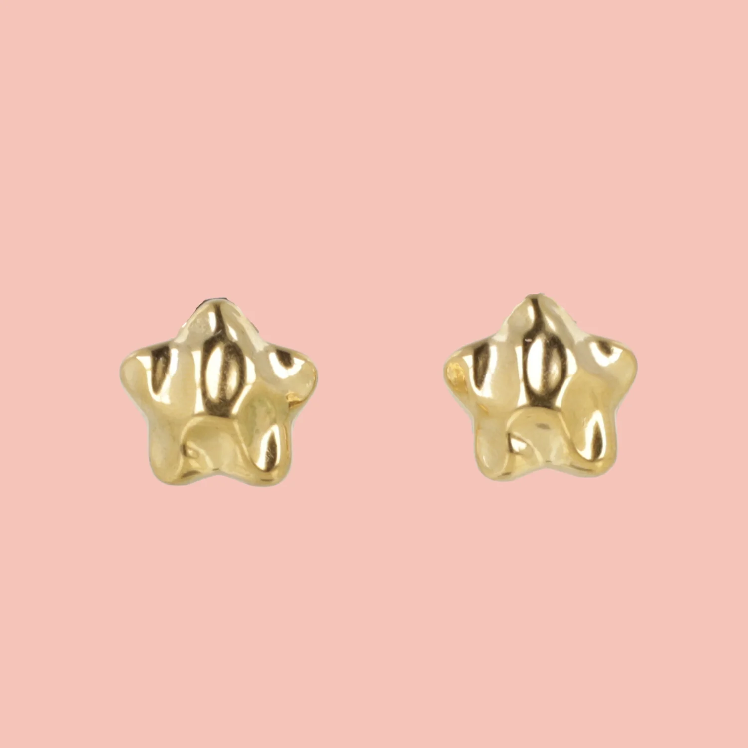 Molten Star Stud Earrings (Gold Plated)