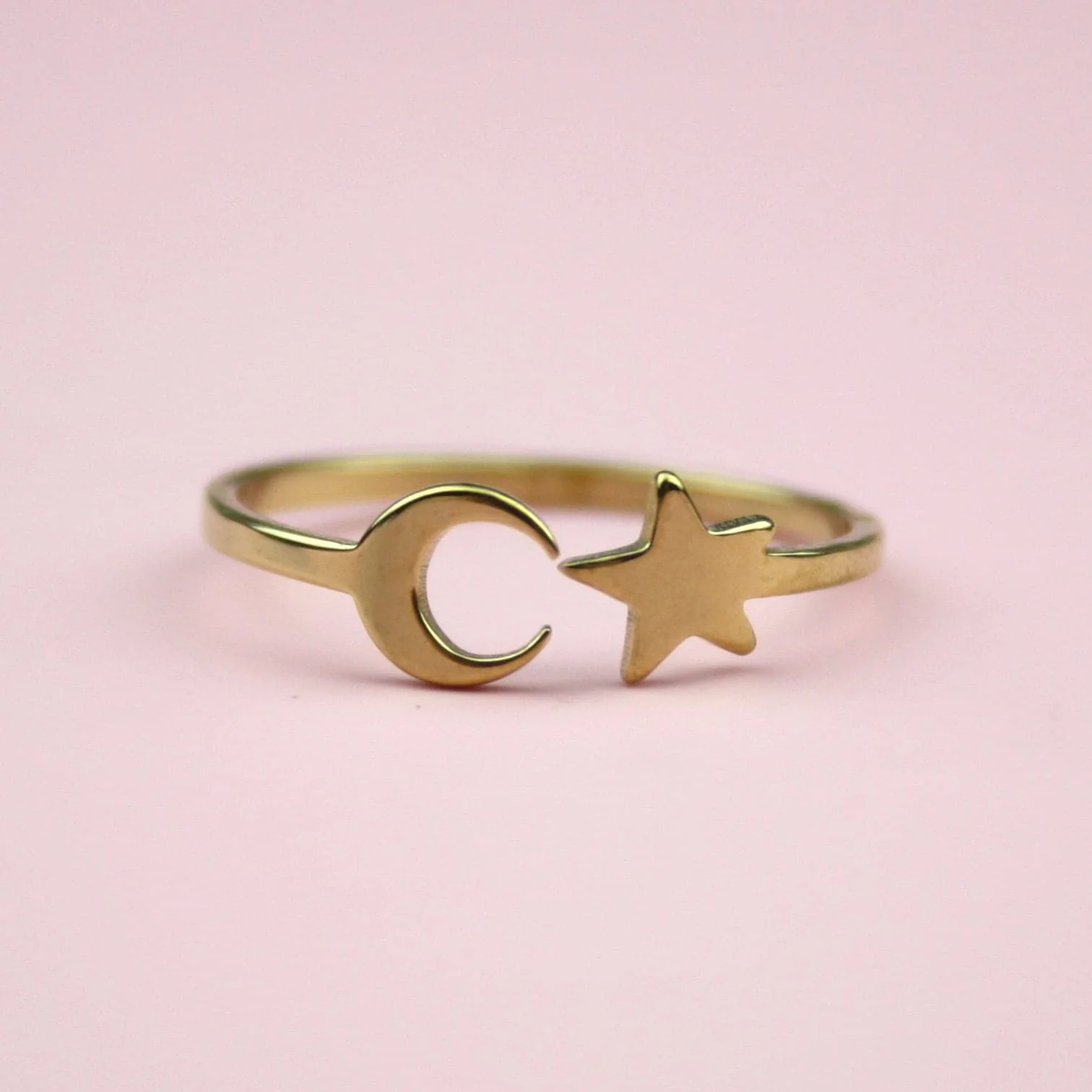 Moon & Star Ring (Gold Plated)