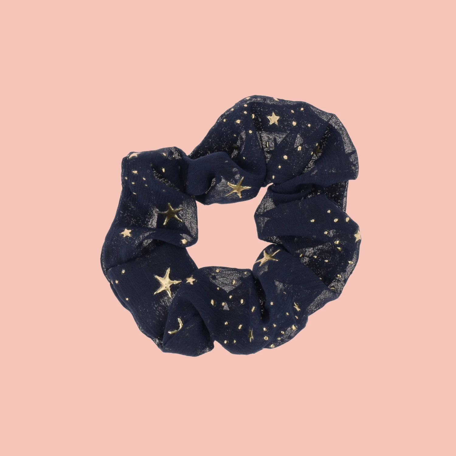 Navy Star Print Scrunchie