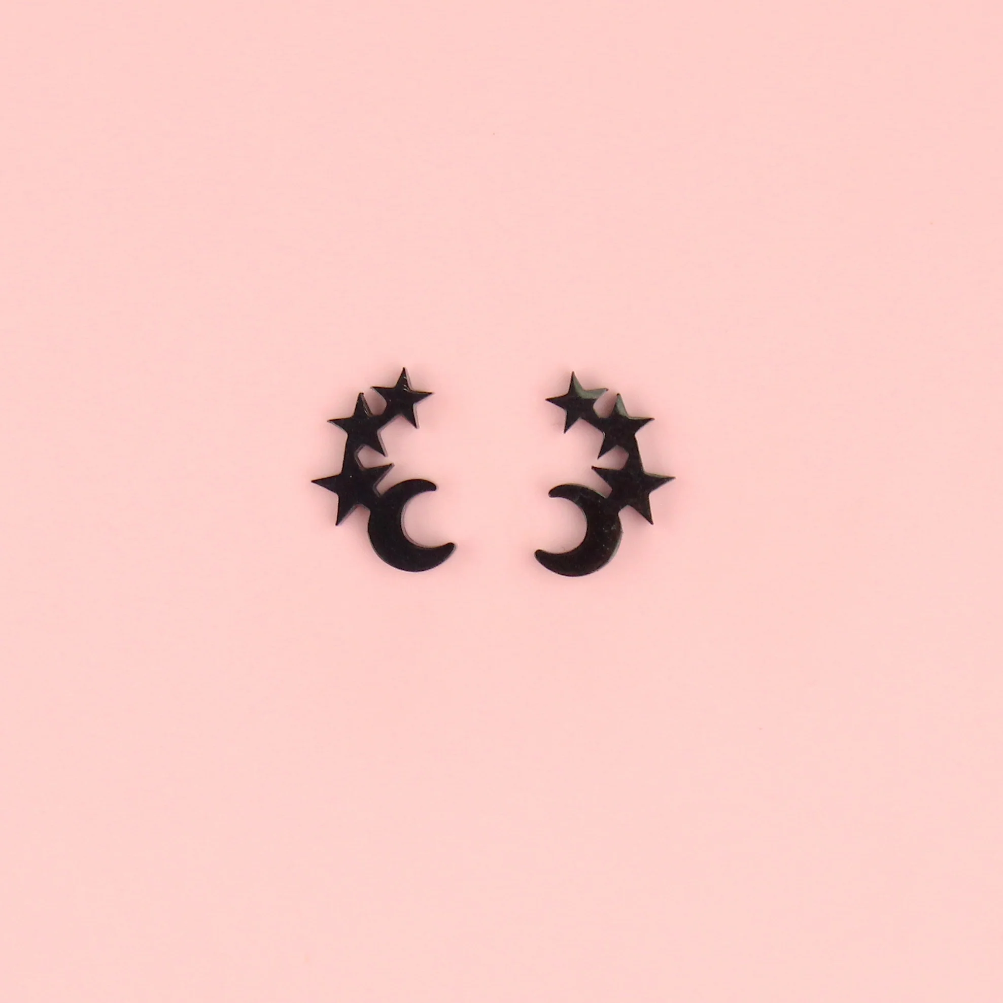 Night Sky Stud Earrings - Black