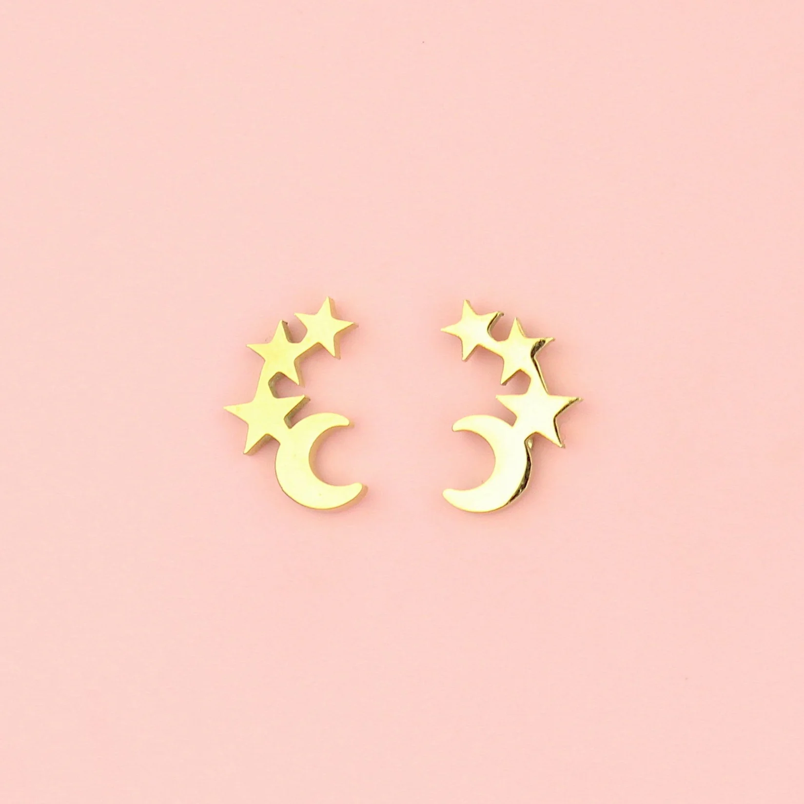 Night Sky Stud Earrings (Gold Plated)