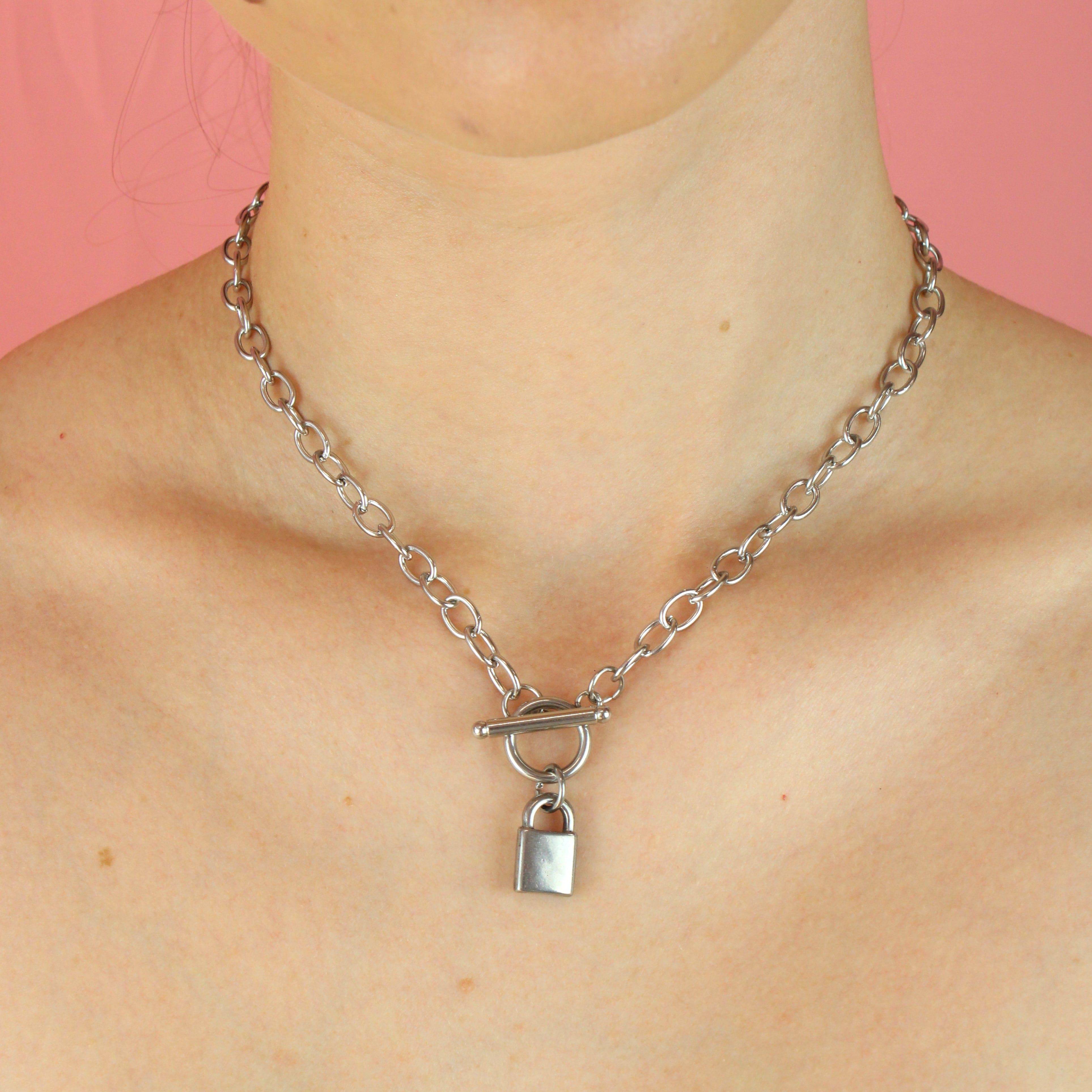 Padlock Chain Necklace - Image 2