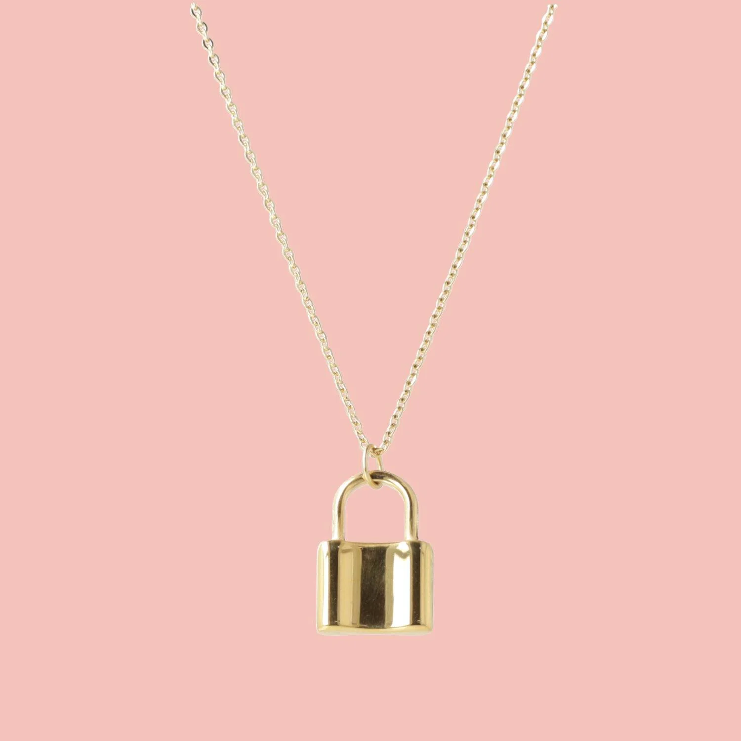 Padlock Pendant Necklace (Gold Plated)
