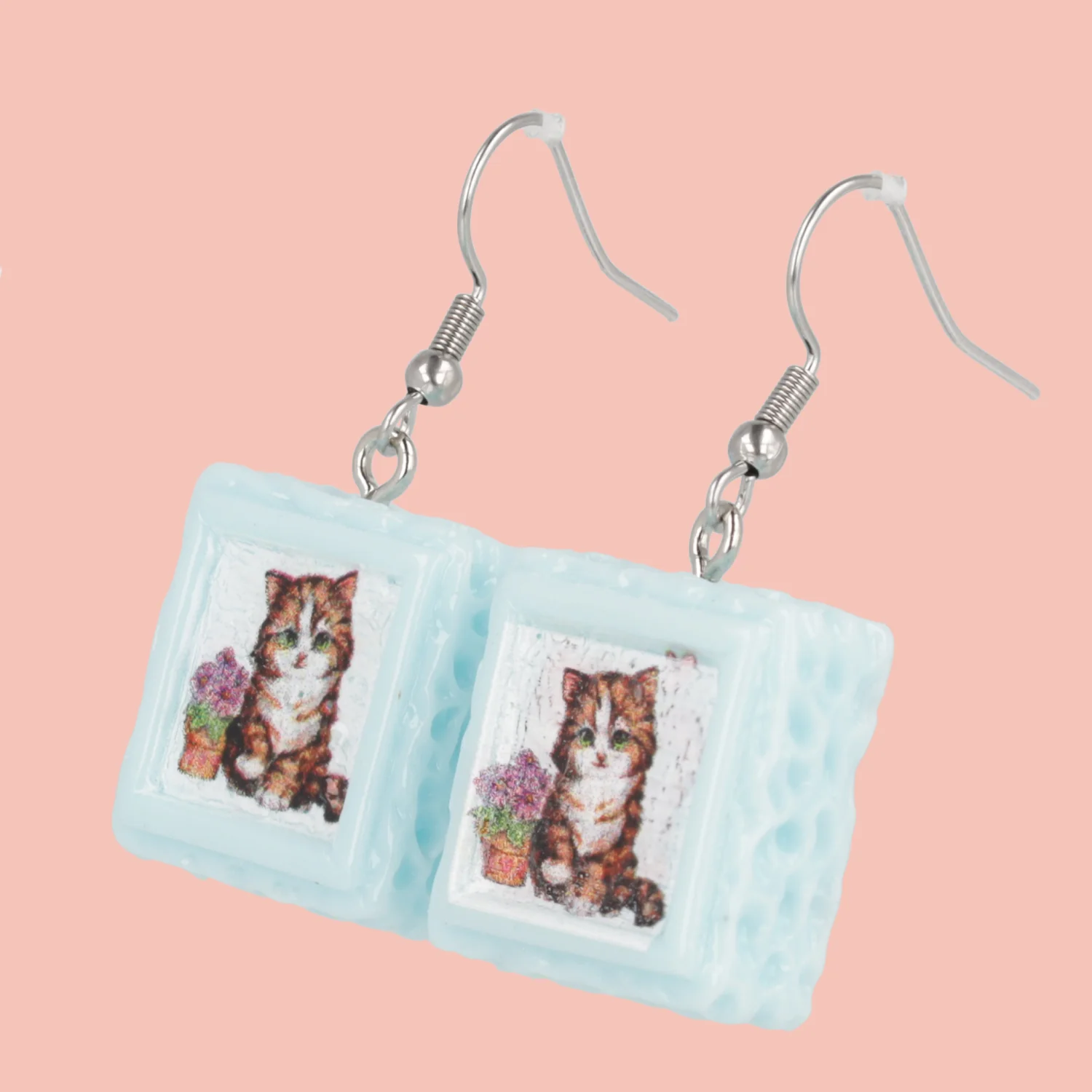 Pawtrait Cake Earrings - Blue - Image 4