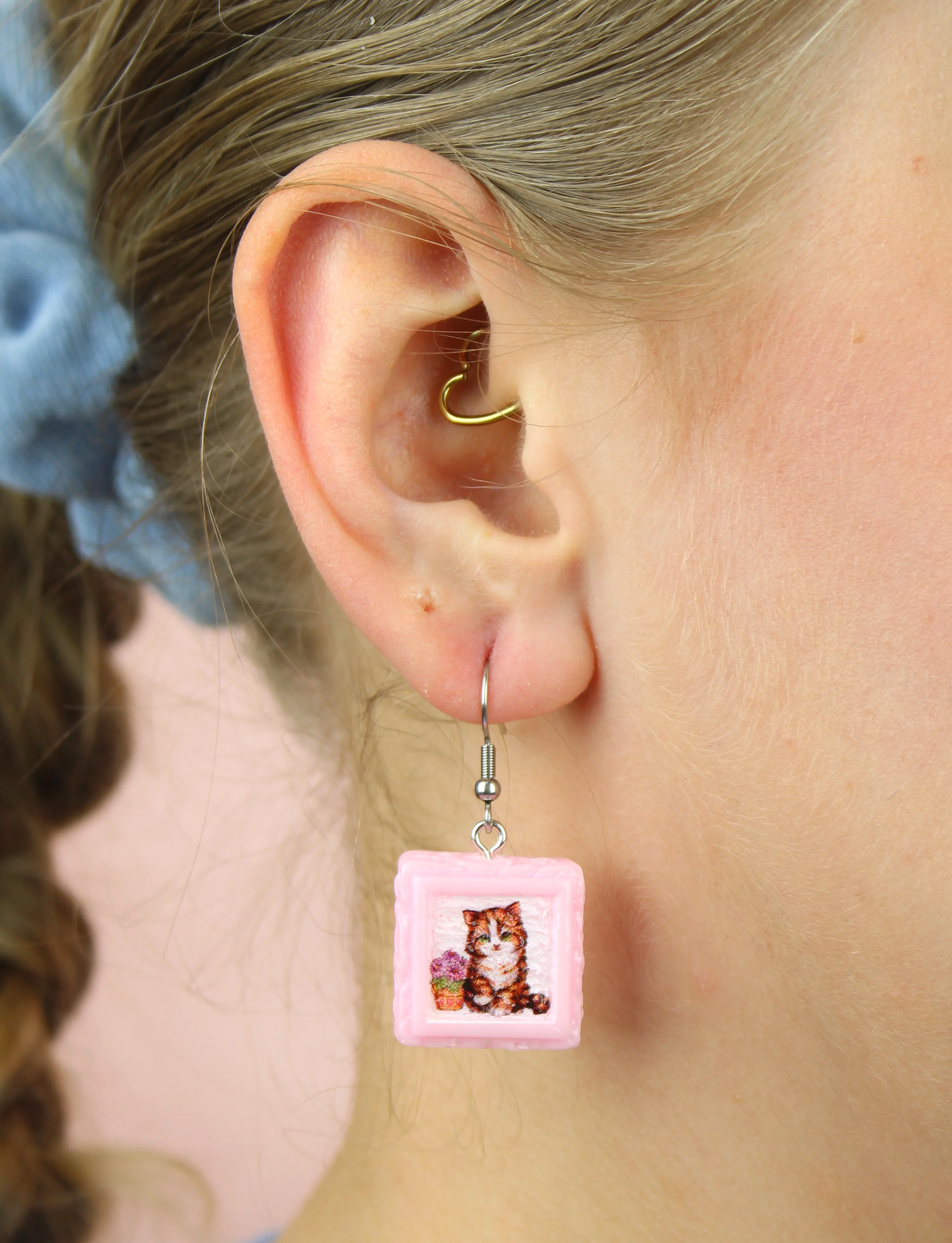 Pawtrait Cake Earrings - Pink - Image 3
