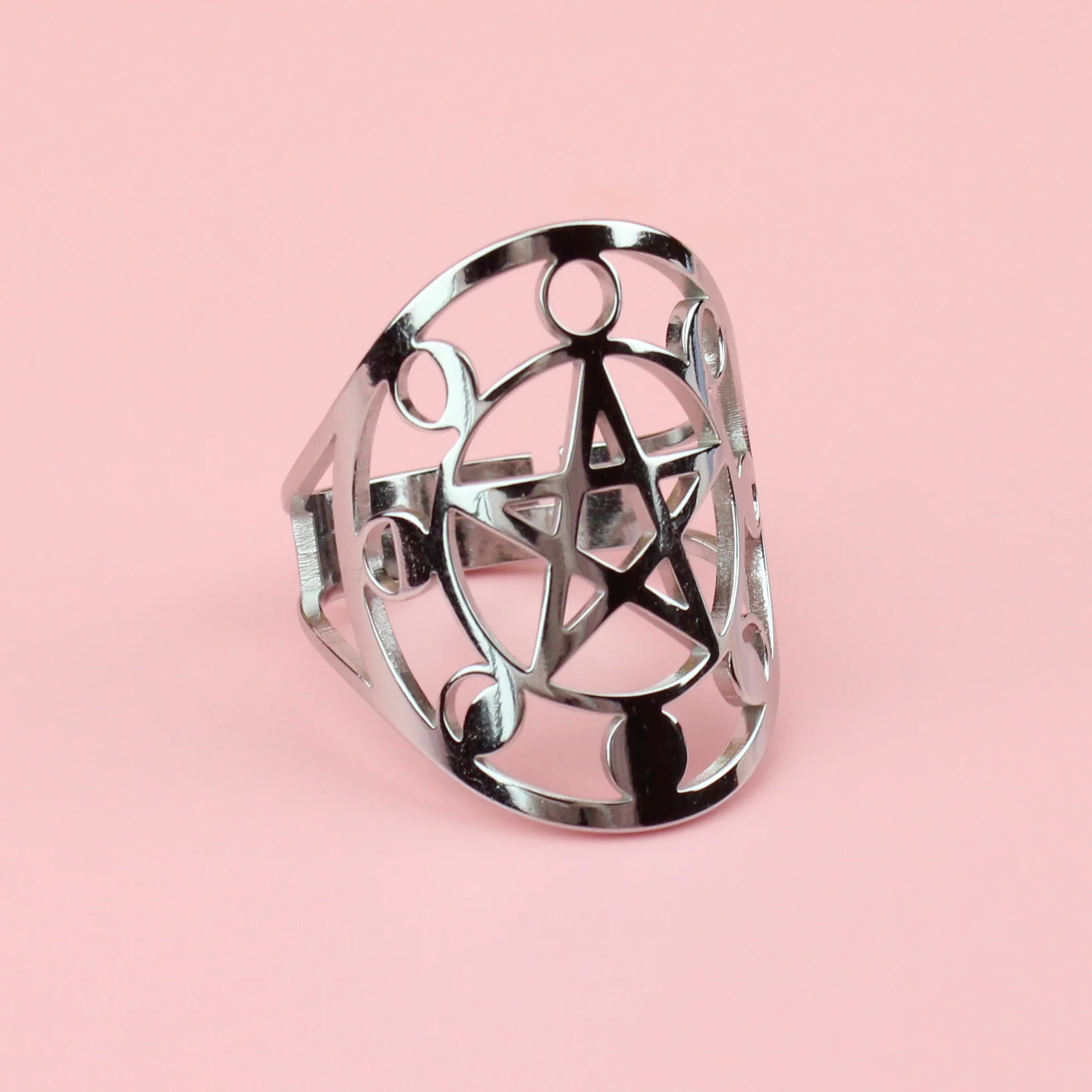 Pentacle Moon Phase Ring