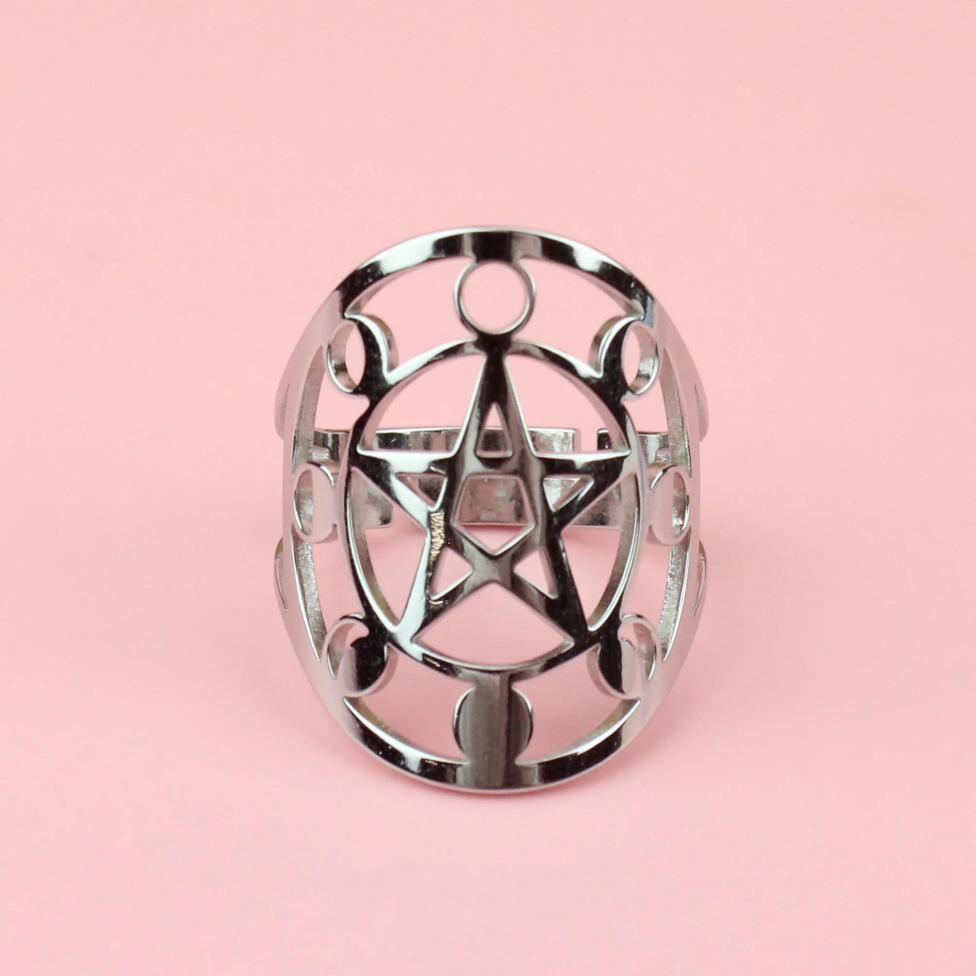 Pentacle Moon Phase Ring - Image 2