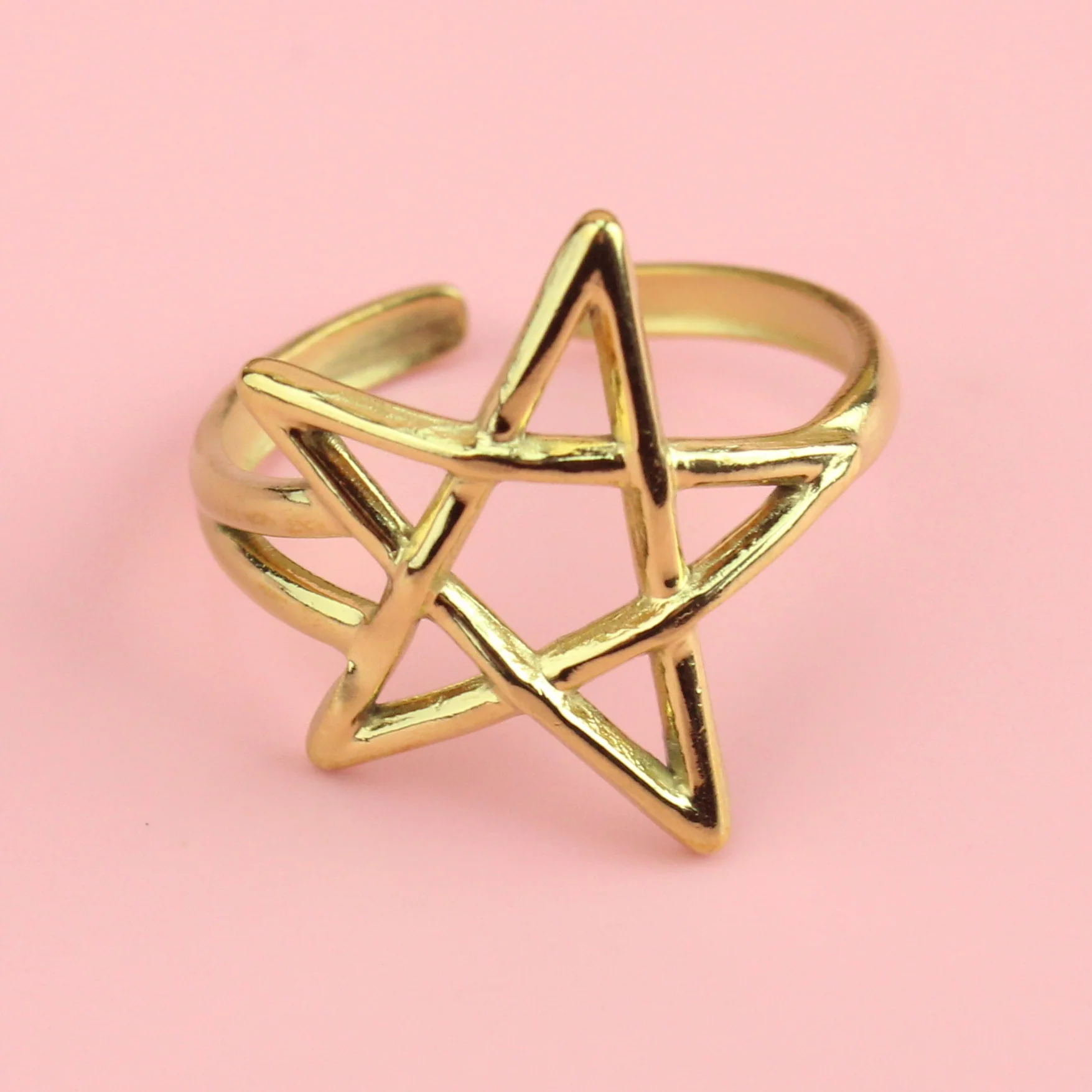 Pentagram Ring - Gold plated