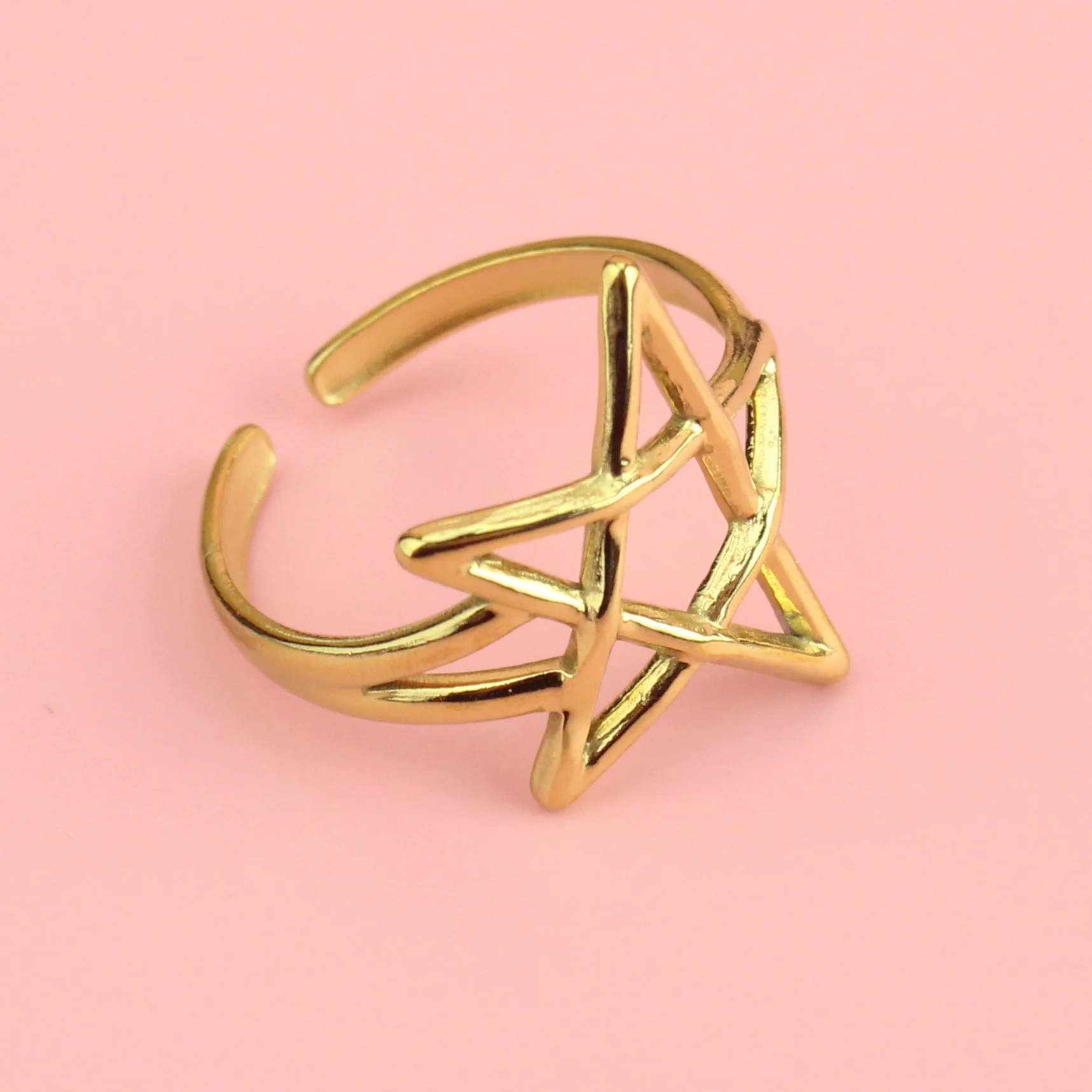 Pentagram Ring - Gold plated - Image 2