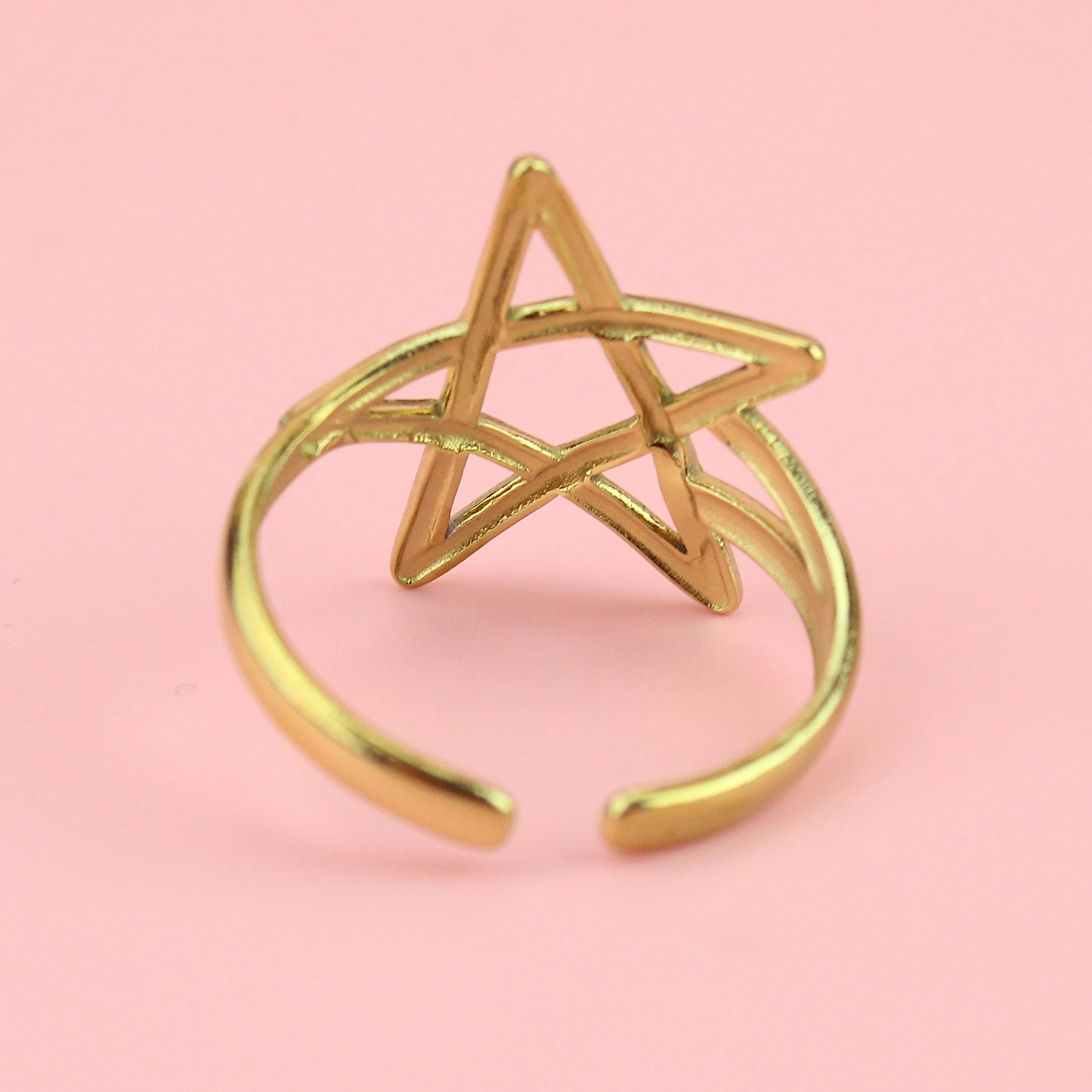 Pentagram Ring - Gold plated - Image 3
