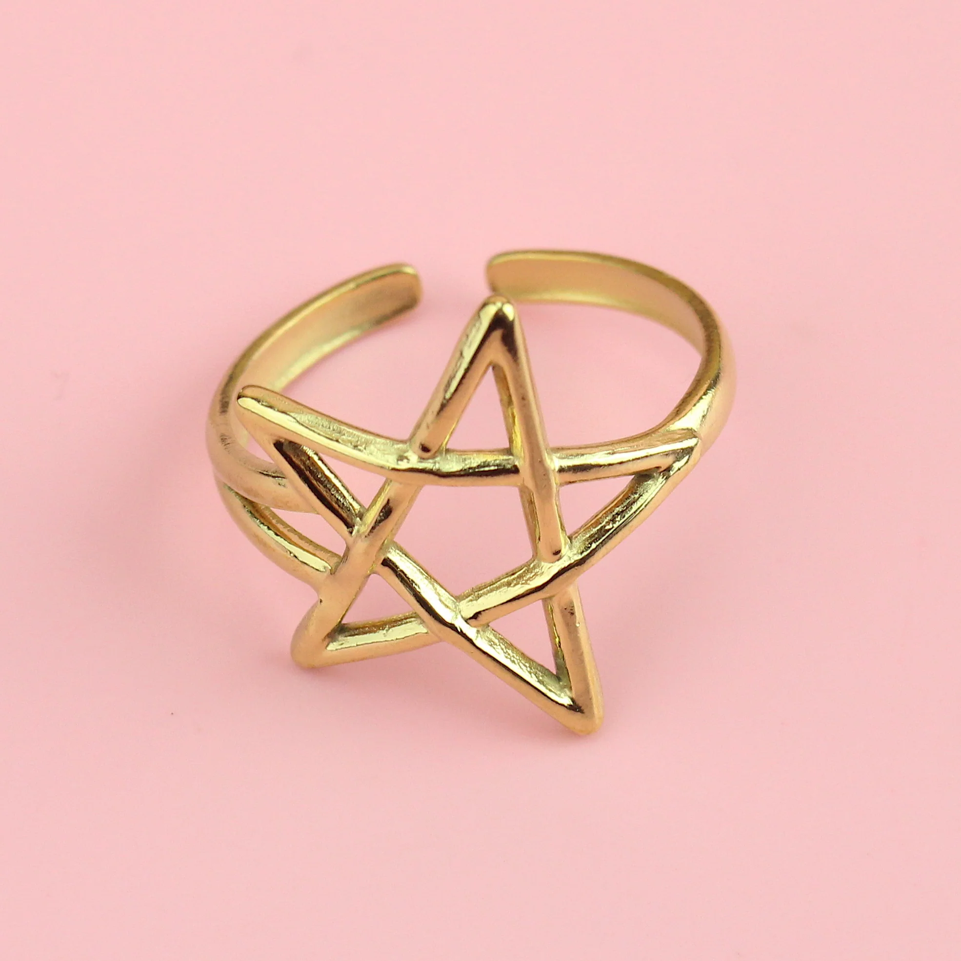 Pentagram Ring - Gold plated - Image 4