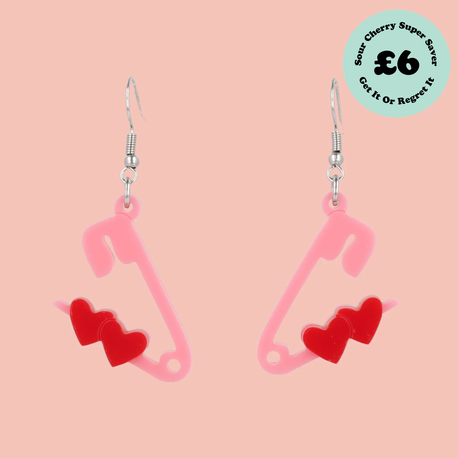 Pin Love With You Earrings (Pink)