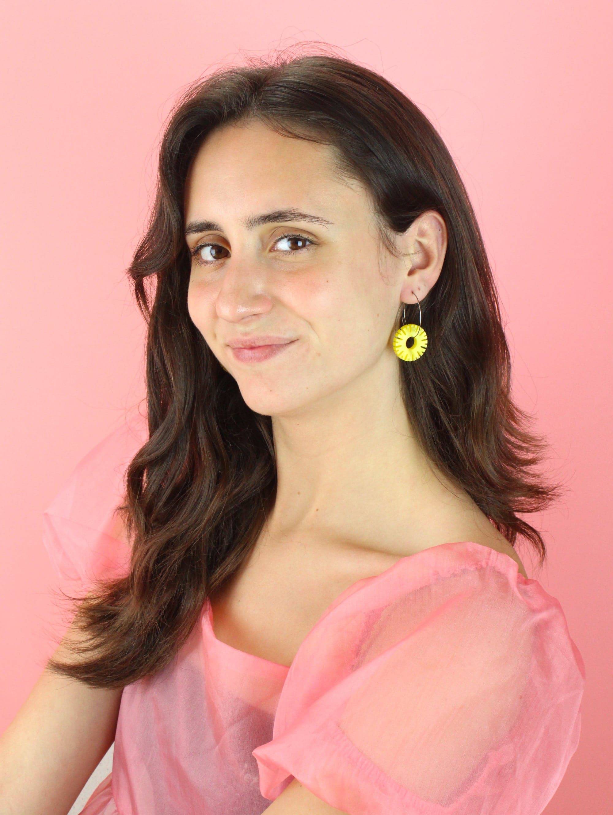 Pineapple Ring Hoop Earrings - Image 3