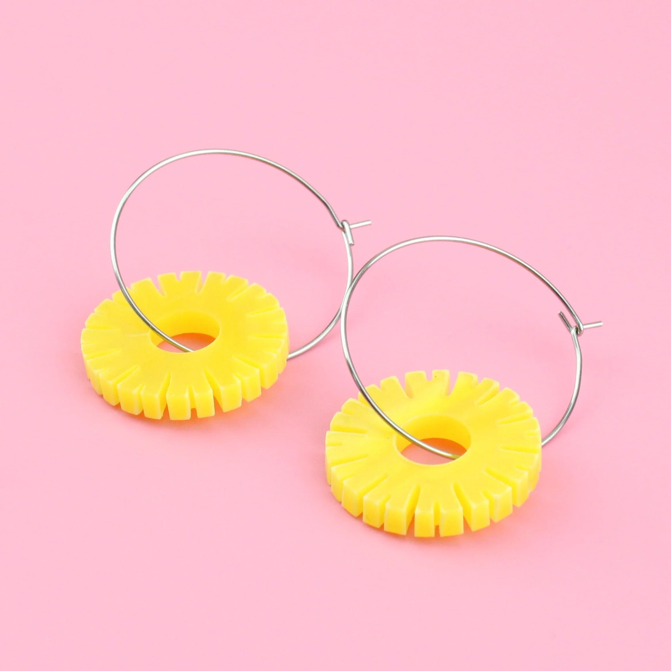 Pineapple Ring Hoop Earrings - Image 4