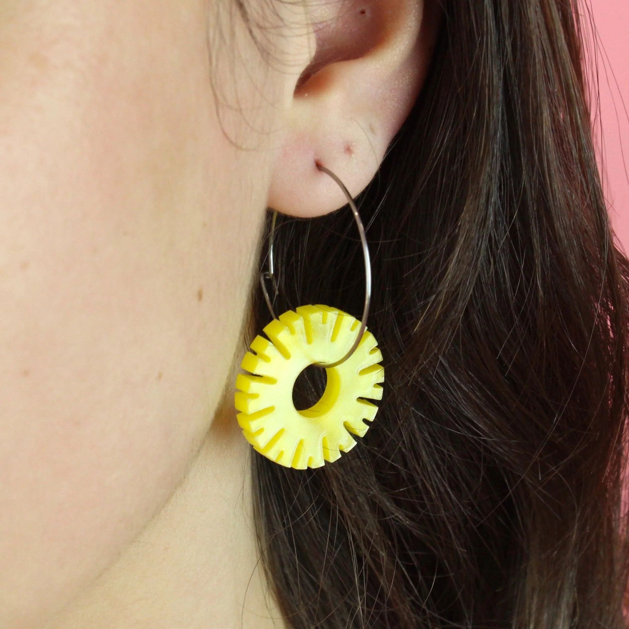 Pineapple Ring Hoop Earrings - Image 5