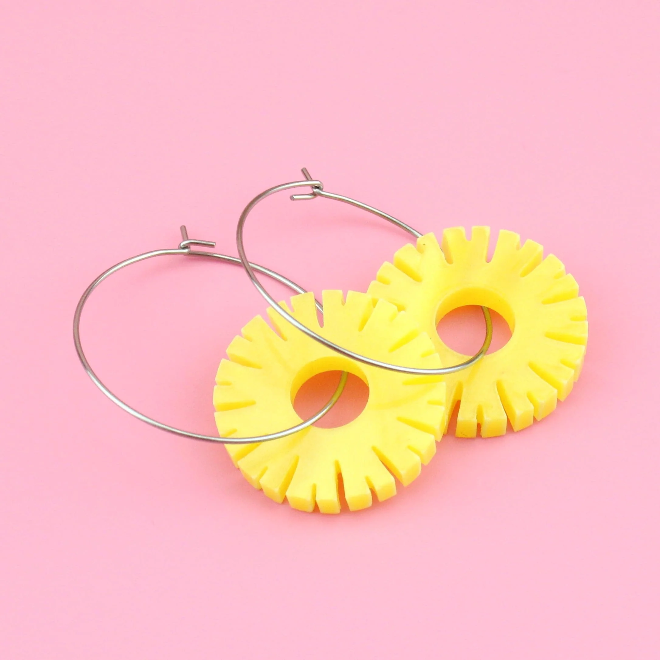 Pineapple Ring Hoop Earrings - Image 6