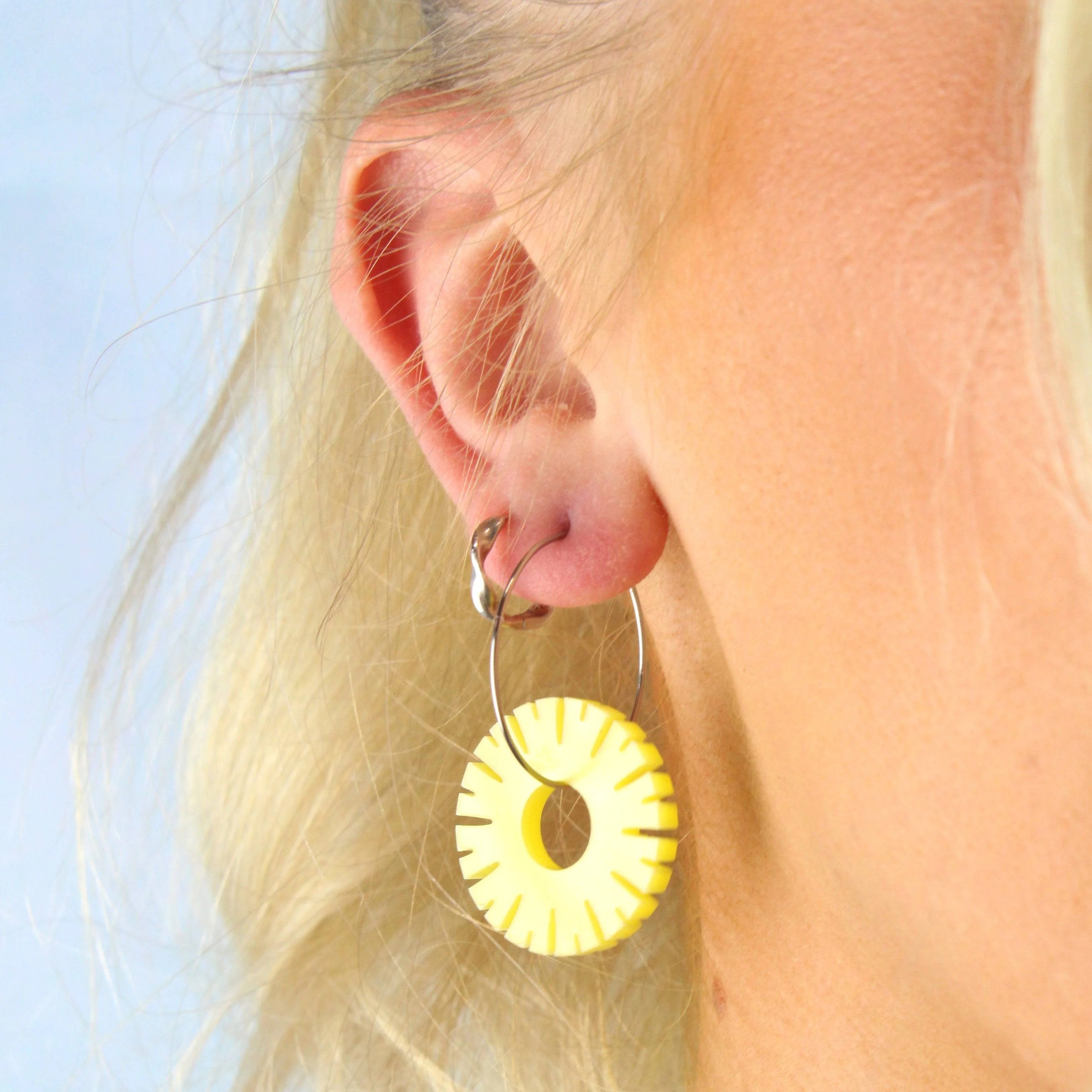 Pineapple Ring Hoop Earrings - Image 8