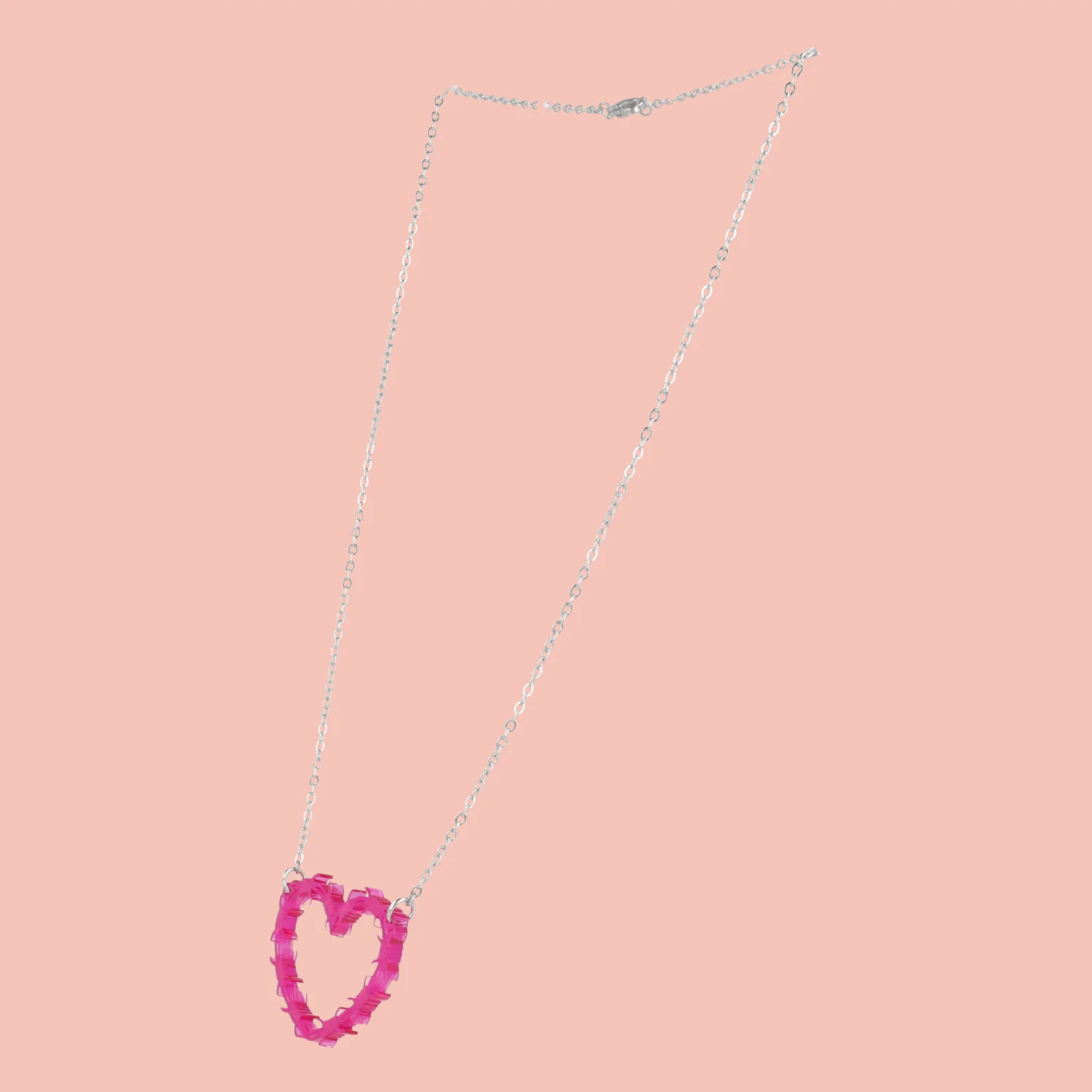 Pink Barbed Wire Heart Necklace - Image 6