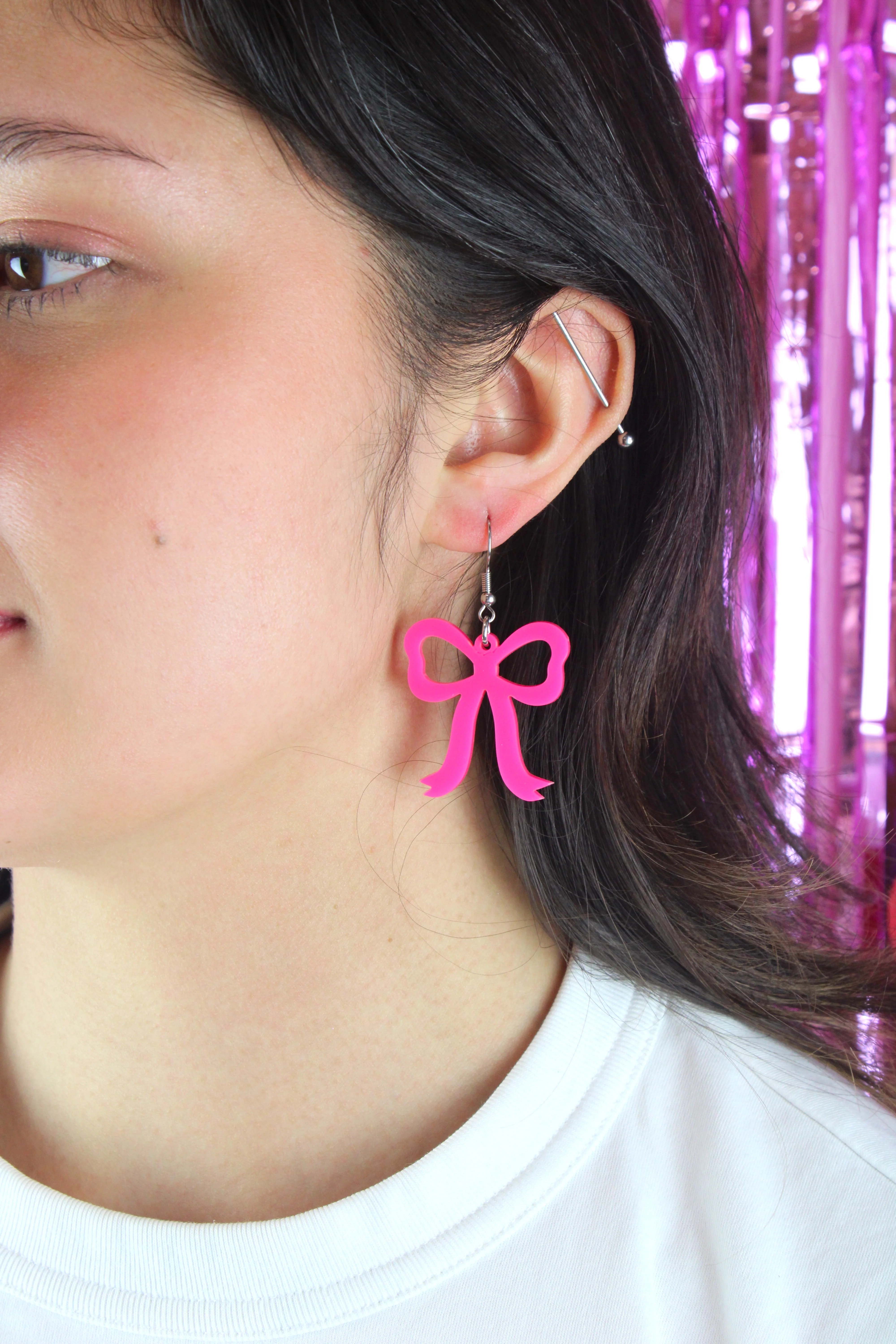 Pink Bow Earrings - Image 11