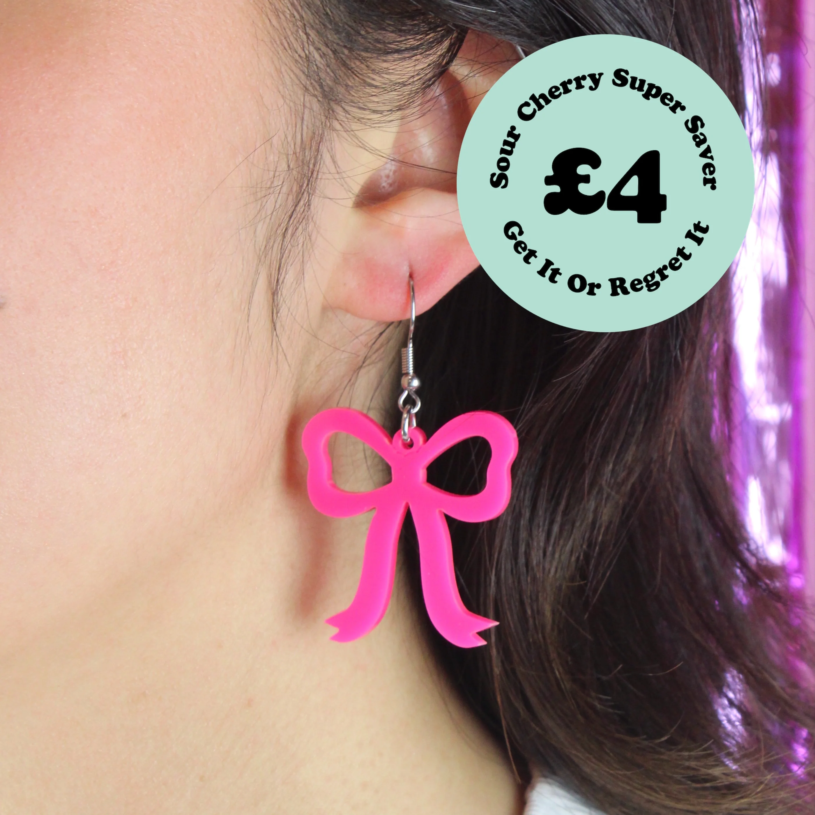 Pink Bow Earrings - Image 13
