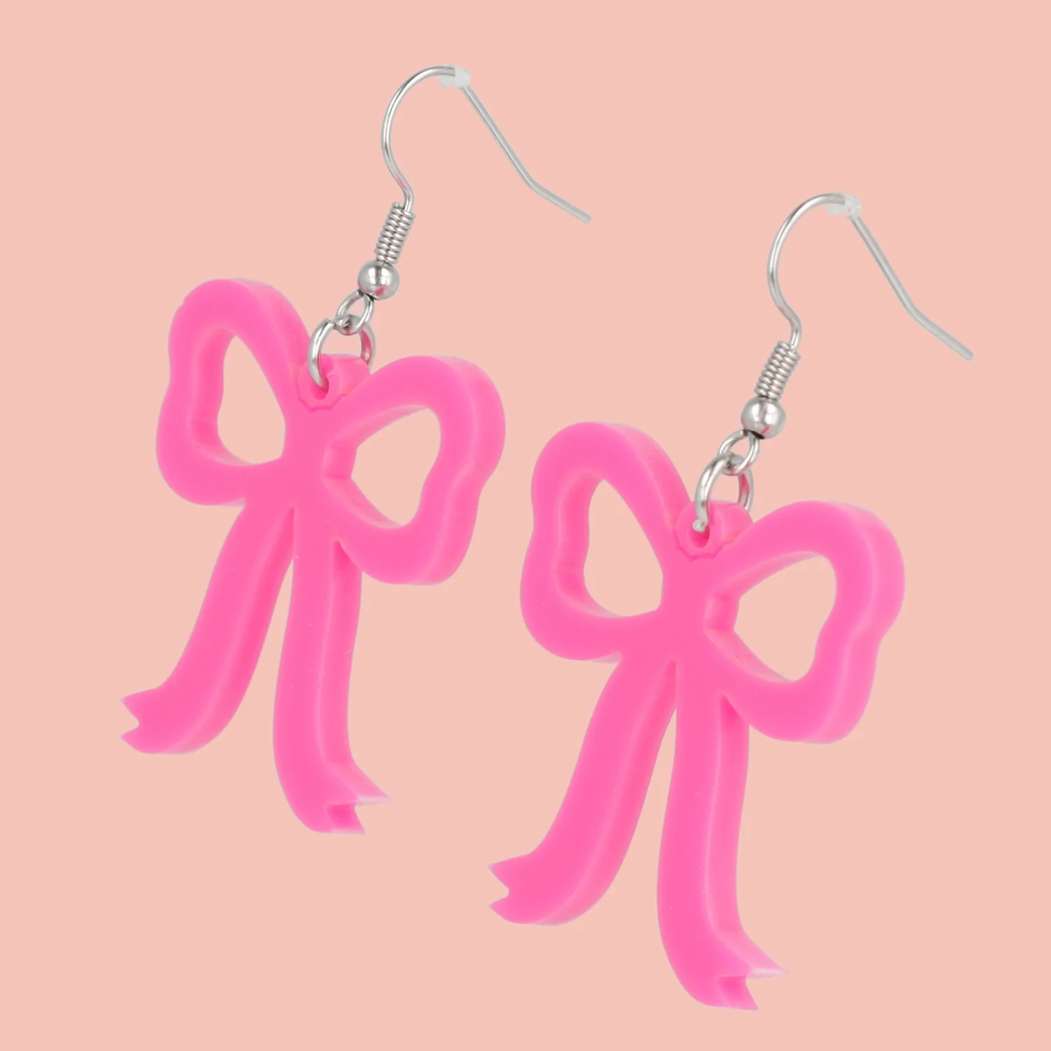 Pink Bow Earrings - Image 3