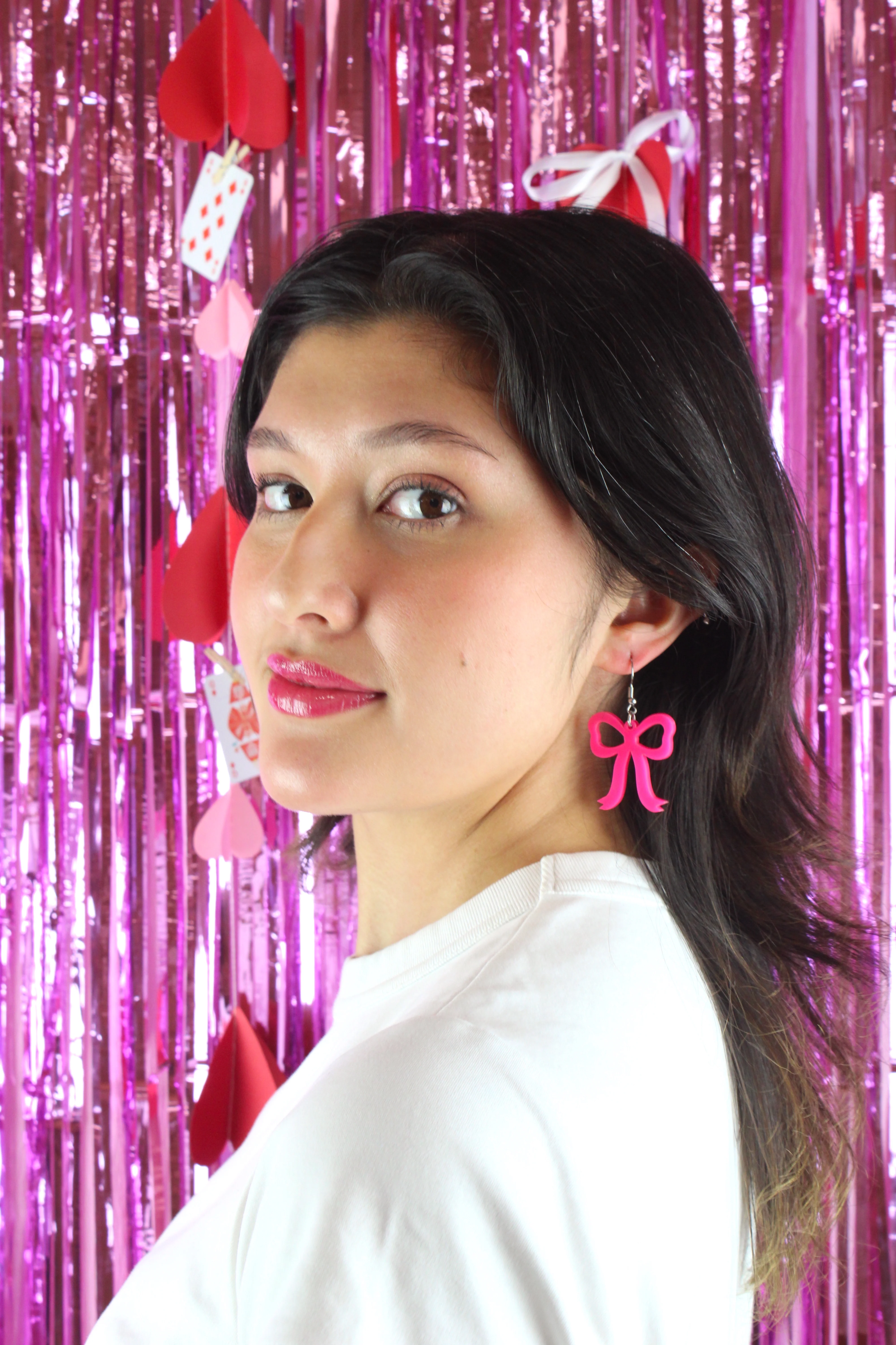 Pink Bow Earrings - Image 6