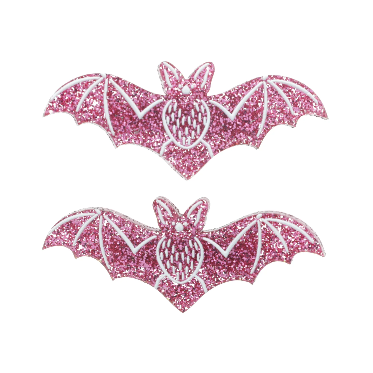 Pink Glitter It's Frickin Bats Hair Clips - Image 3