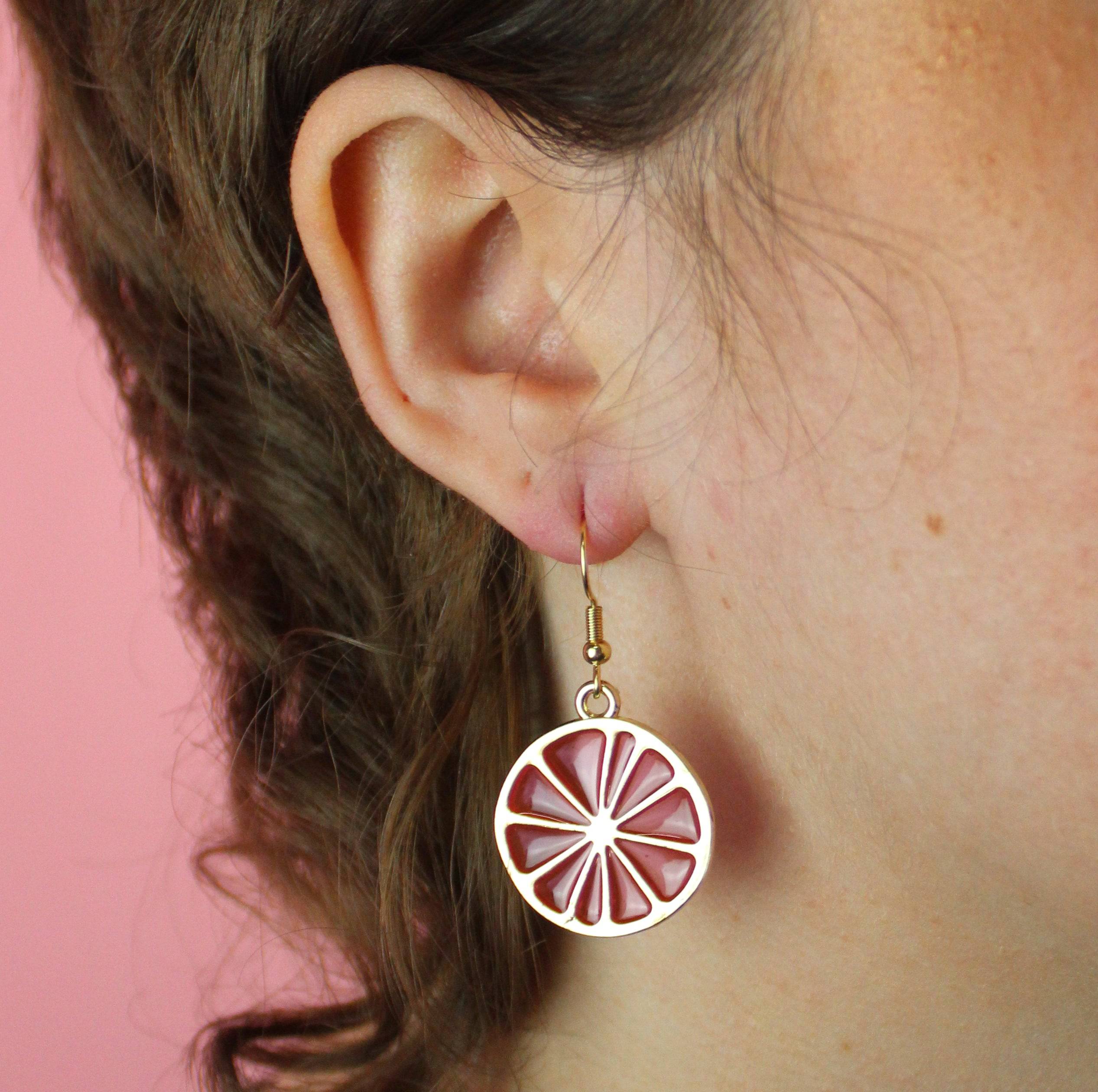 Pink Grapefruit Earrings - Image 2