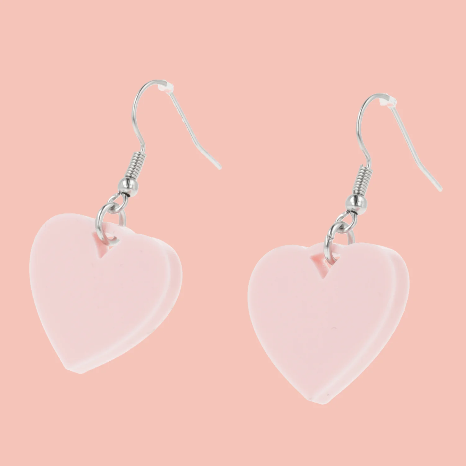 Pink Heart Mini Drop Earrings - Image 4