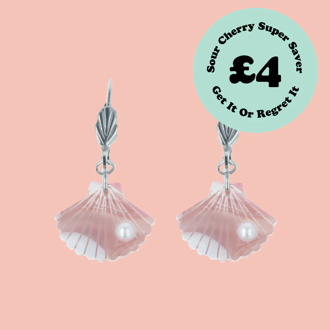 Pink Marble Shell Earrings