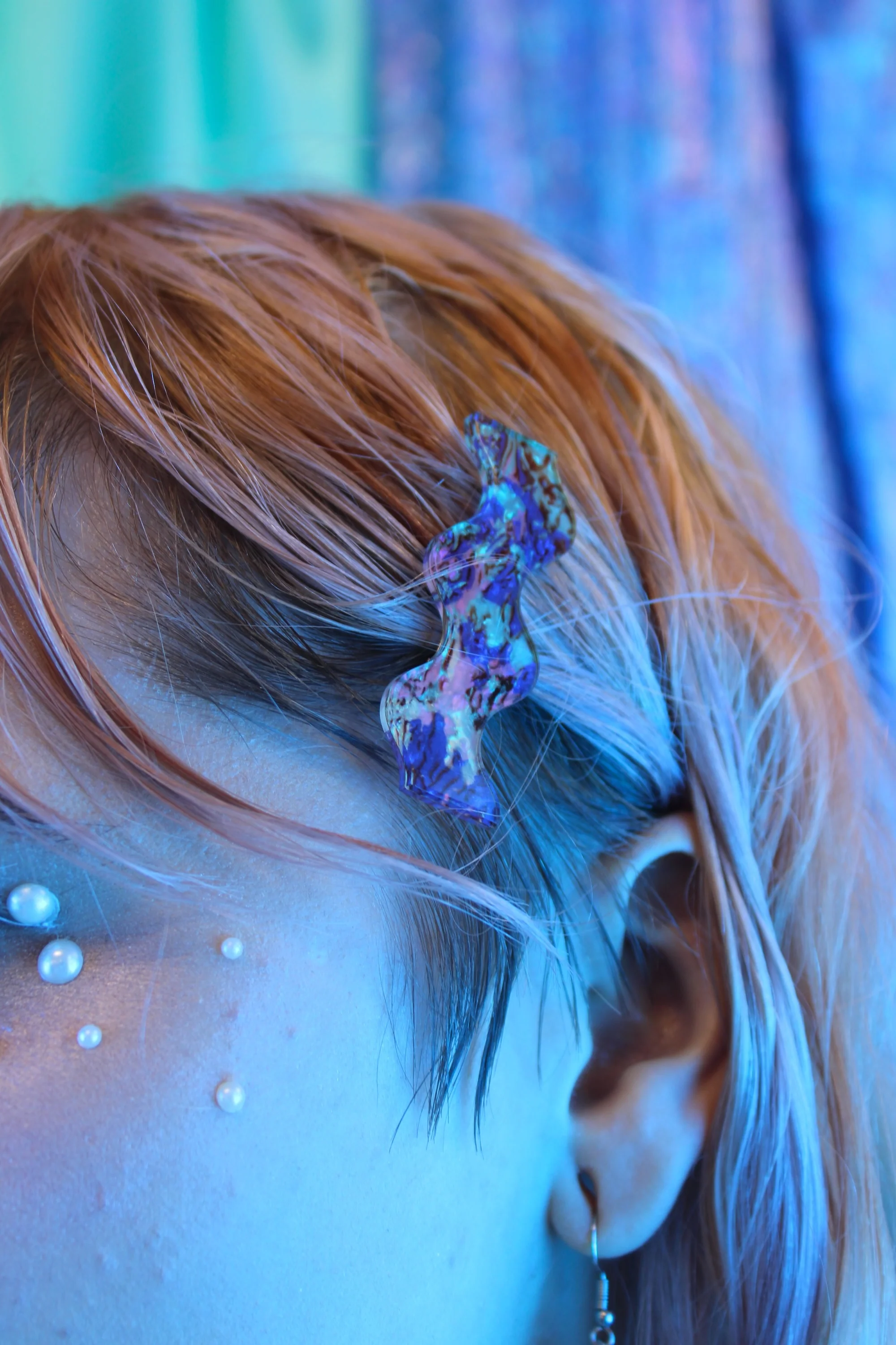 Purple Wavy Abalone Hair Clips - Image 6