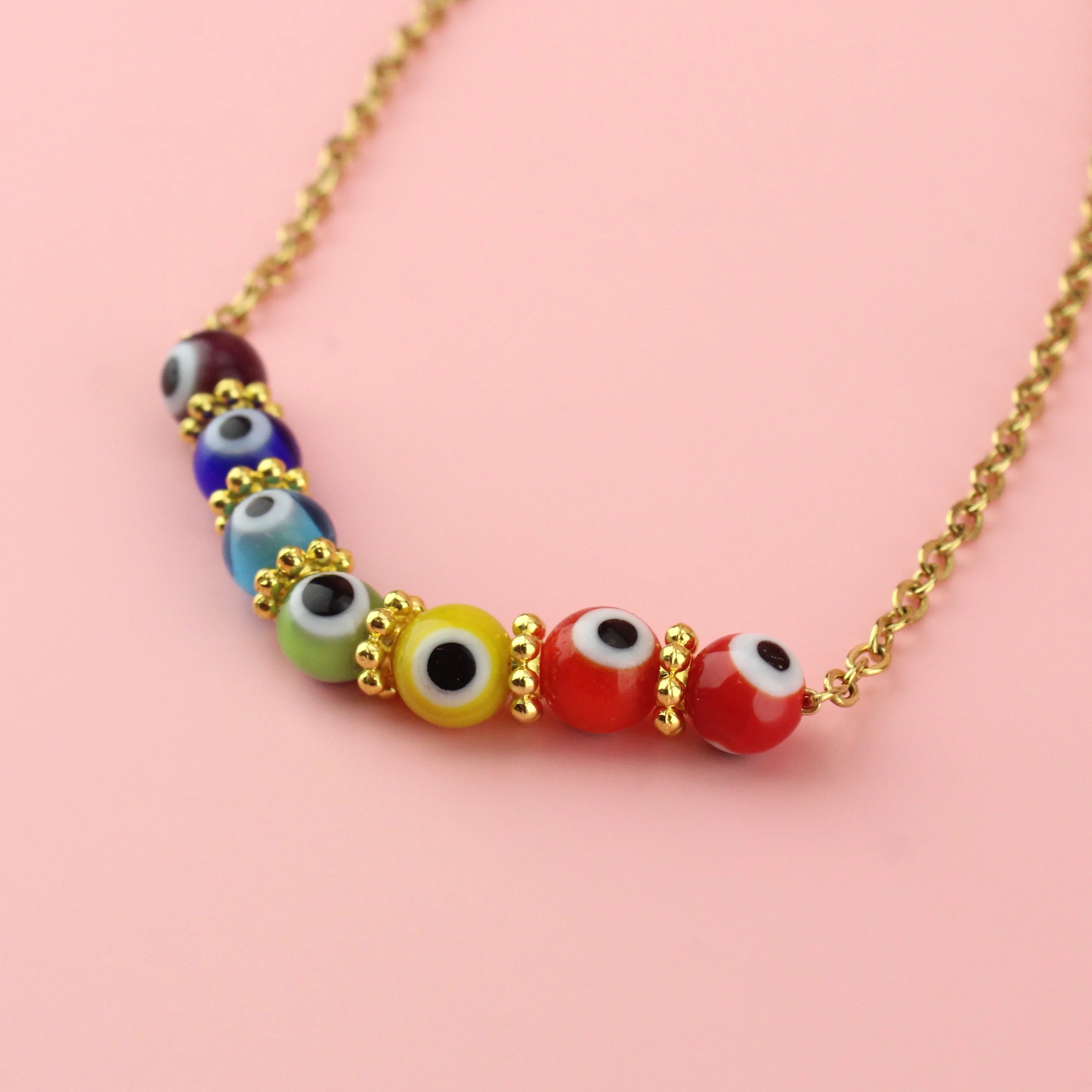 Rainbow Evil Eye Anklet - Image 4