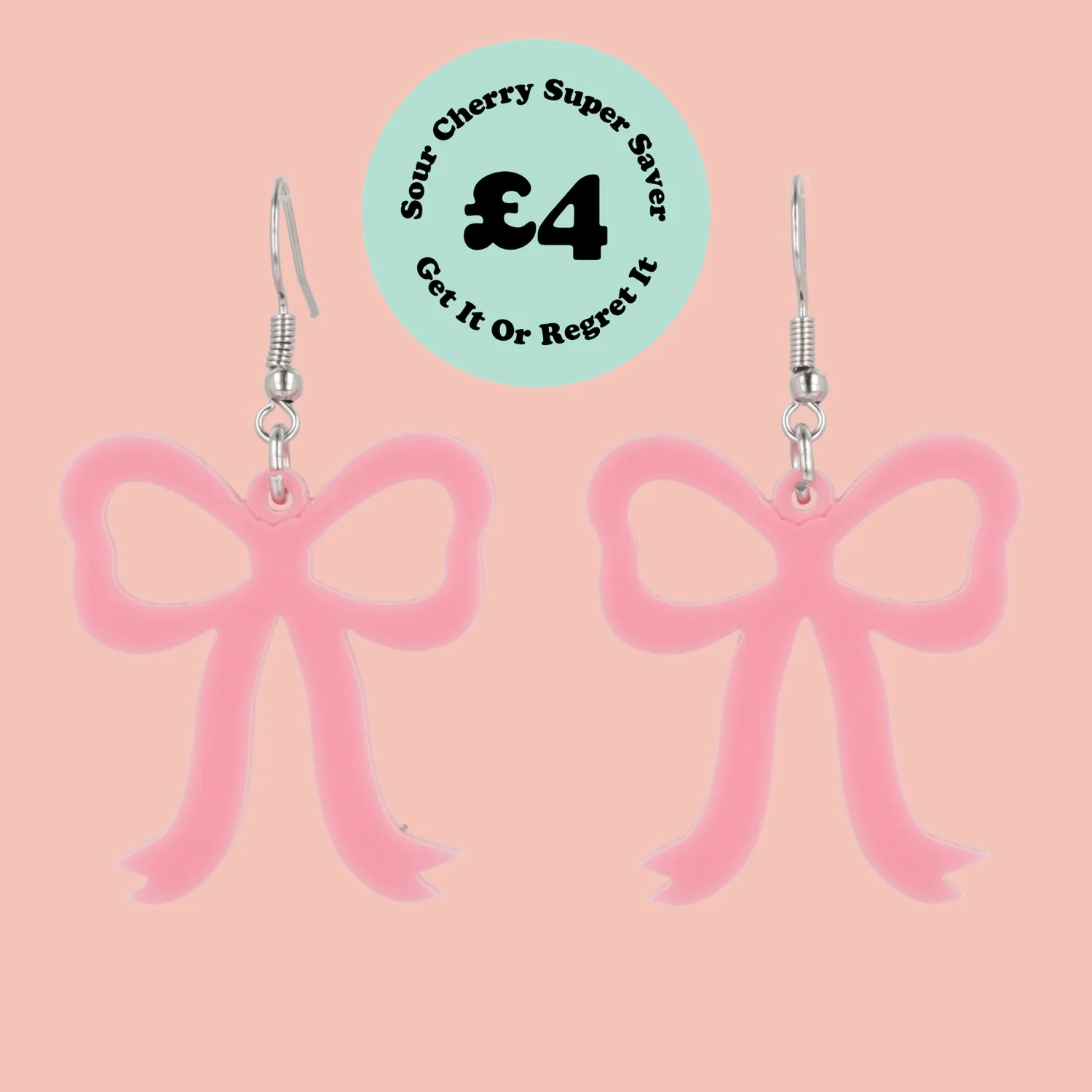 Rose Pink Bow Earrings