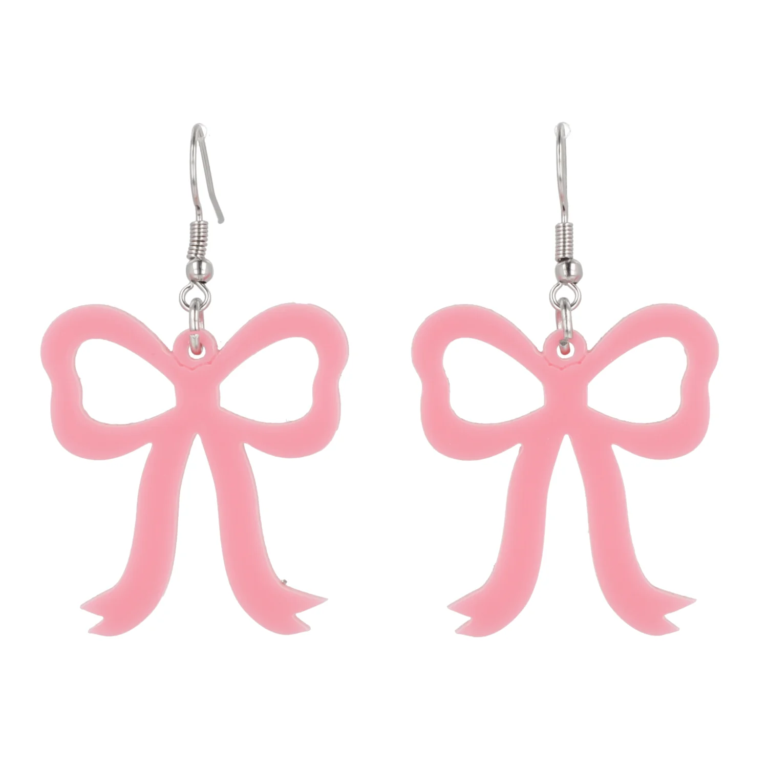 Rose Pink Bow Earrings - Image 6