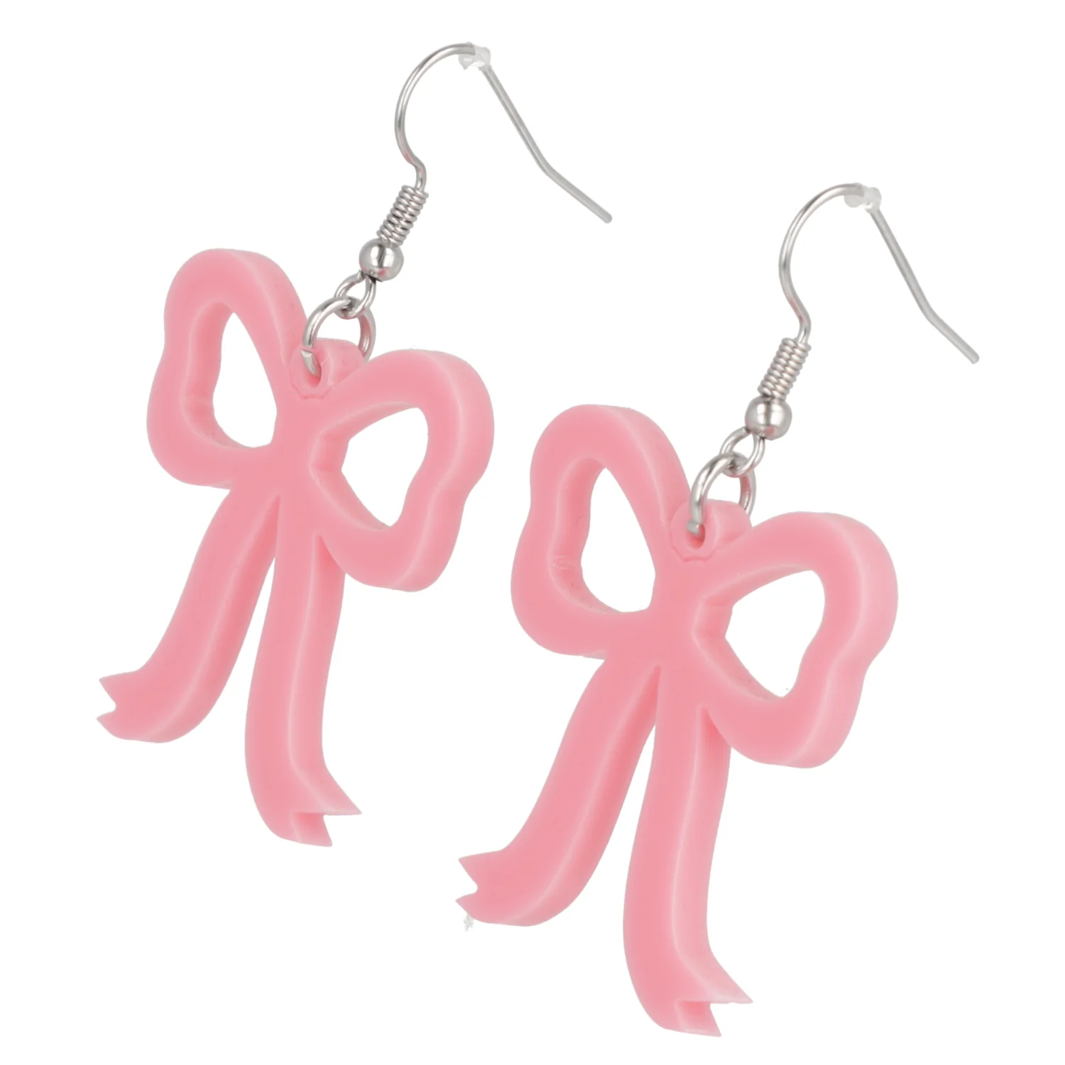 Rose Pink Bow Earrings - Image 8