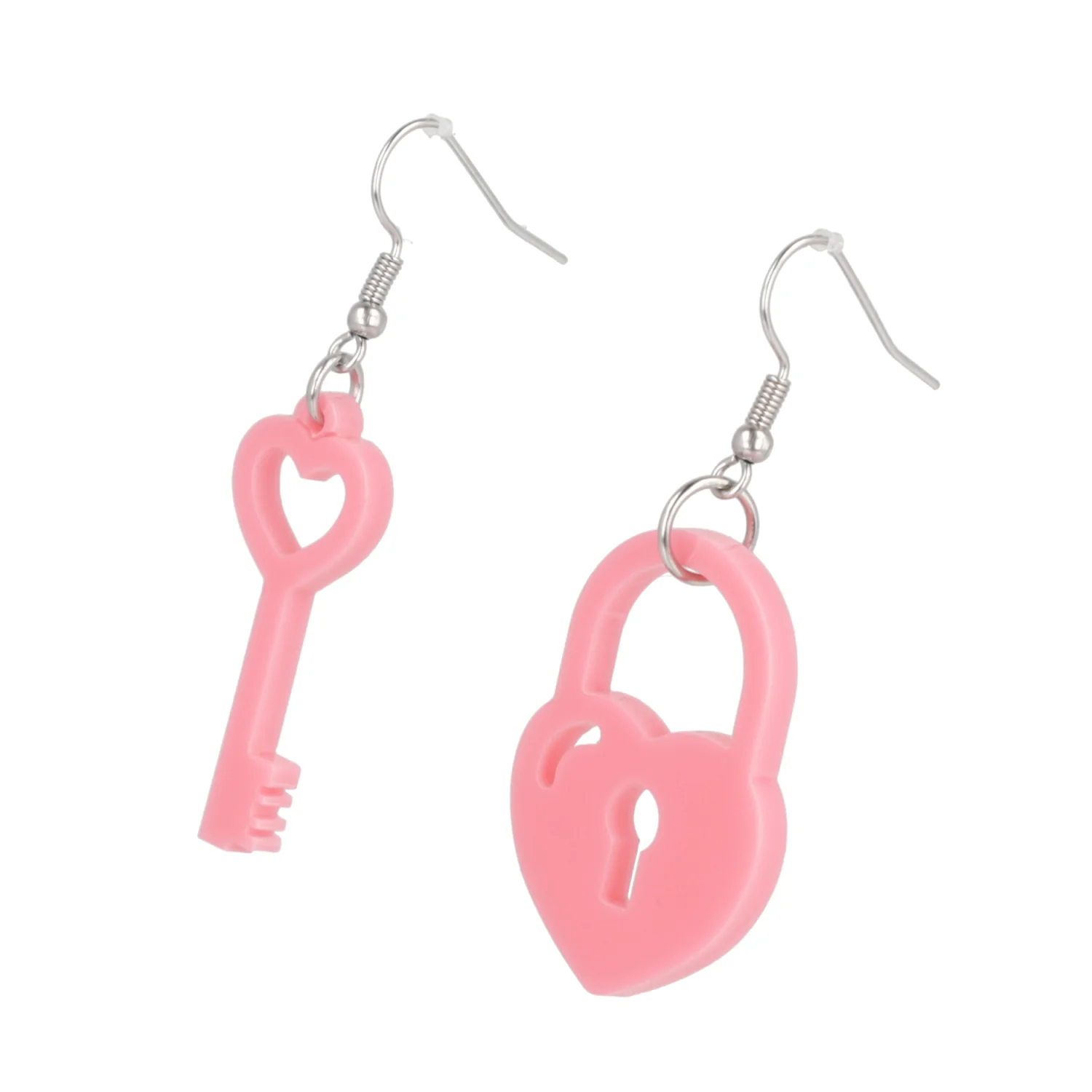 Rose Pink Key To My Heart Earrings - Image 9