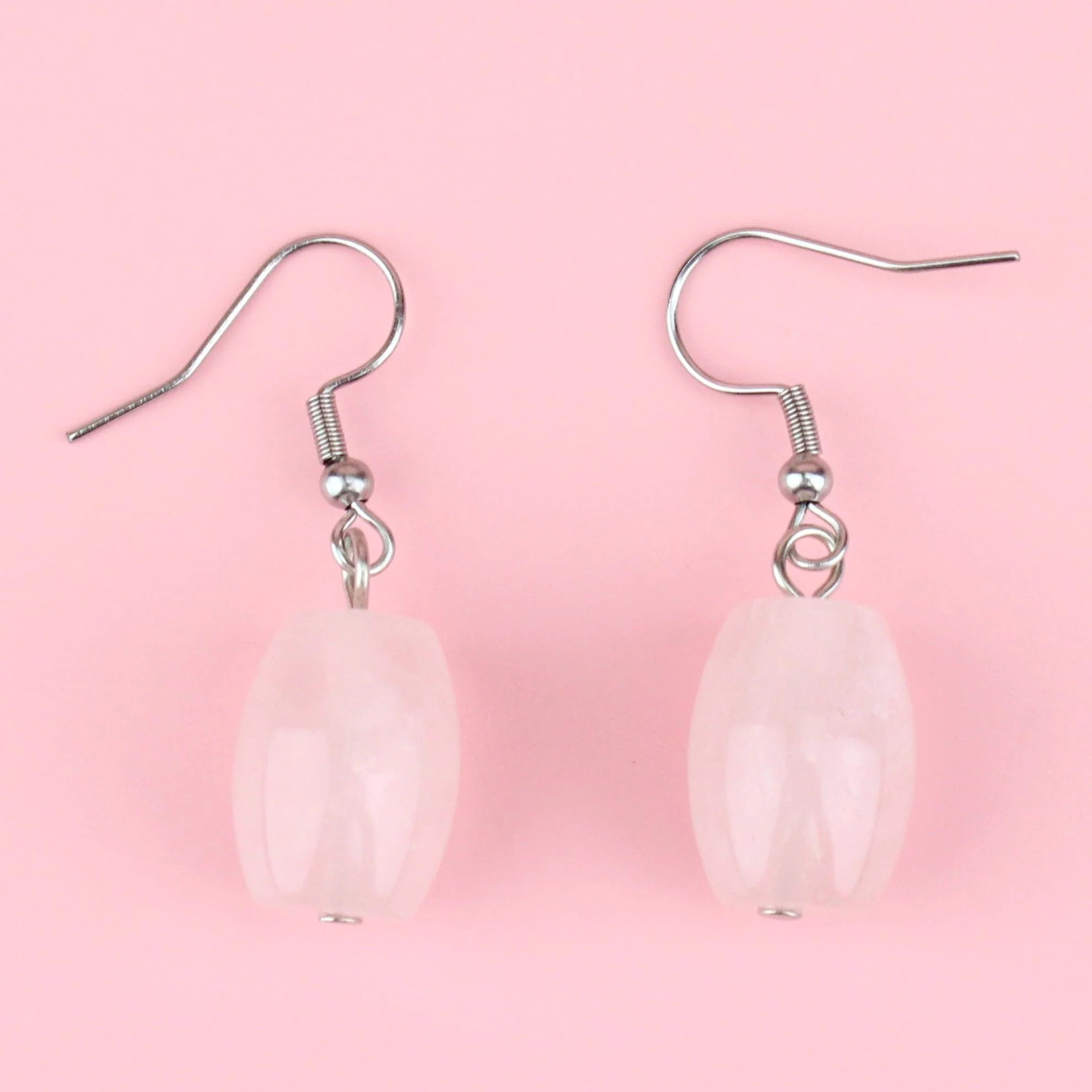 Rose Quartz Earrings - Image 2