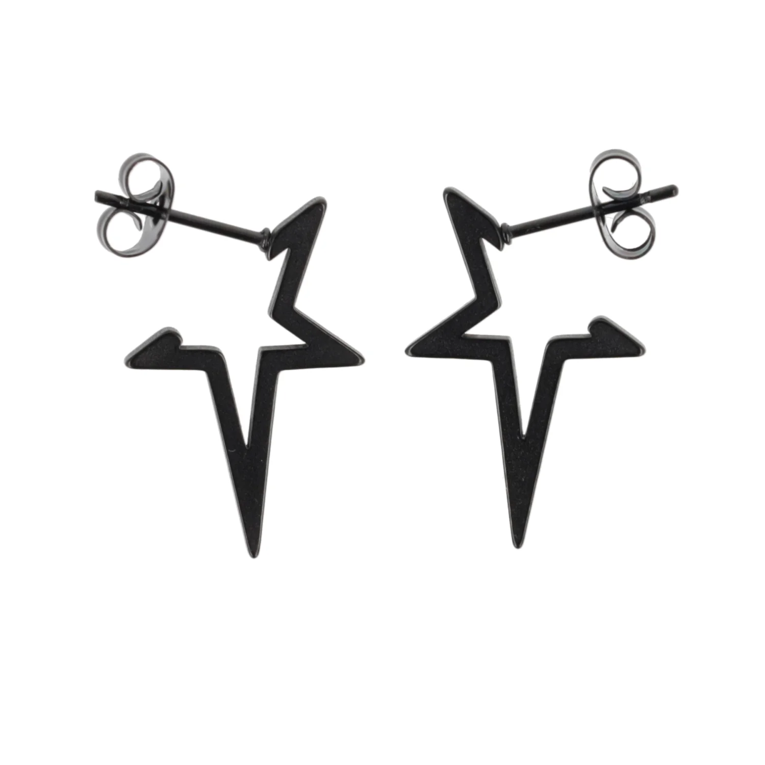 Scene Queen Star Stud Earrings (Black) - Image 4