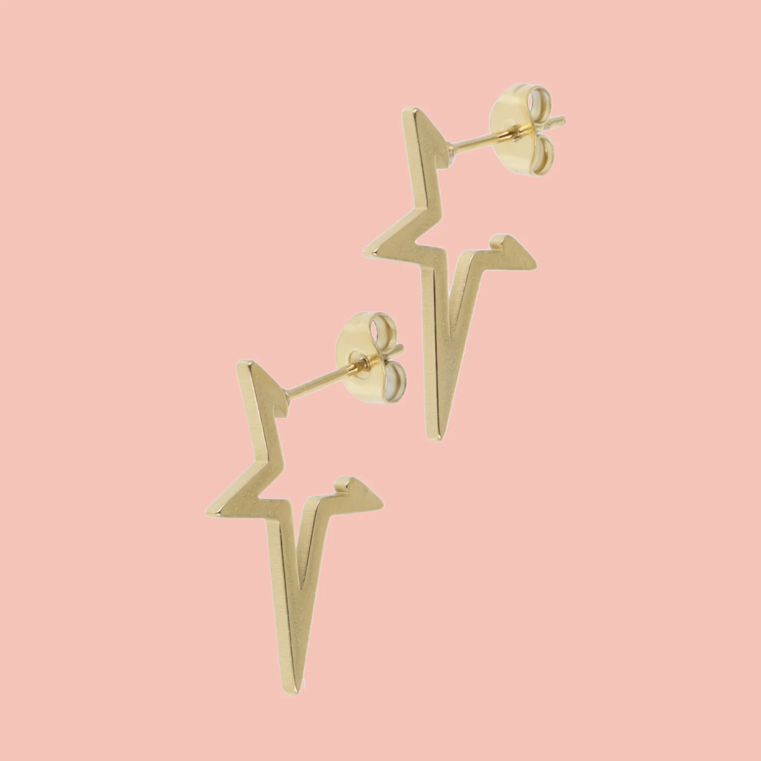 Scene Queen Star Stud Earrings (Gold Plated)