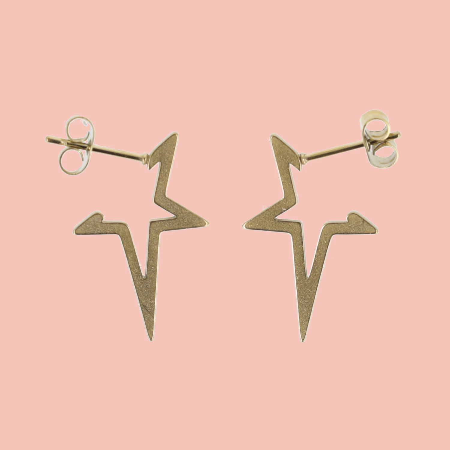 Scene Queen Star Stud Earrings (Gold Plated) - Image 2