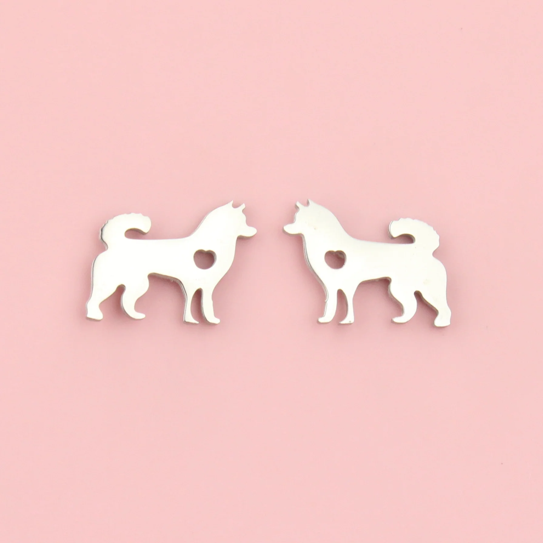 Siberian Husky Stud Earrings - Image 2